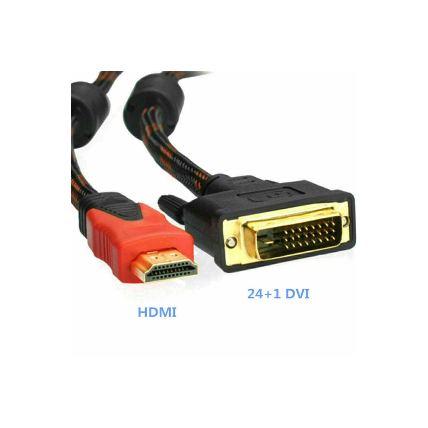 ISTAR HDMI to DVI Cable Bi-Directional Nylon Braid Support 1080P Full DVI-D Male to HDMI Male High Speed Adapter Cable Gold Plated for PS4, PS3 HDMI