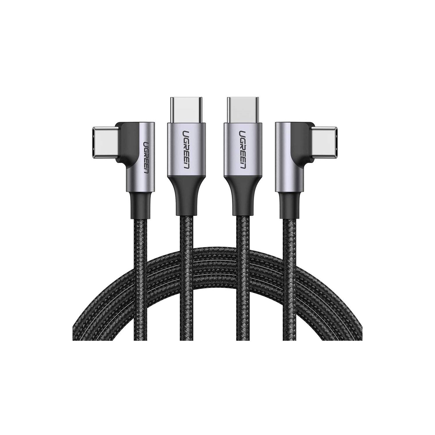 USB C to C cable right angle, 2 pack Type C 60W PD fast 6 feet UGREEN