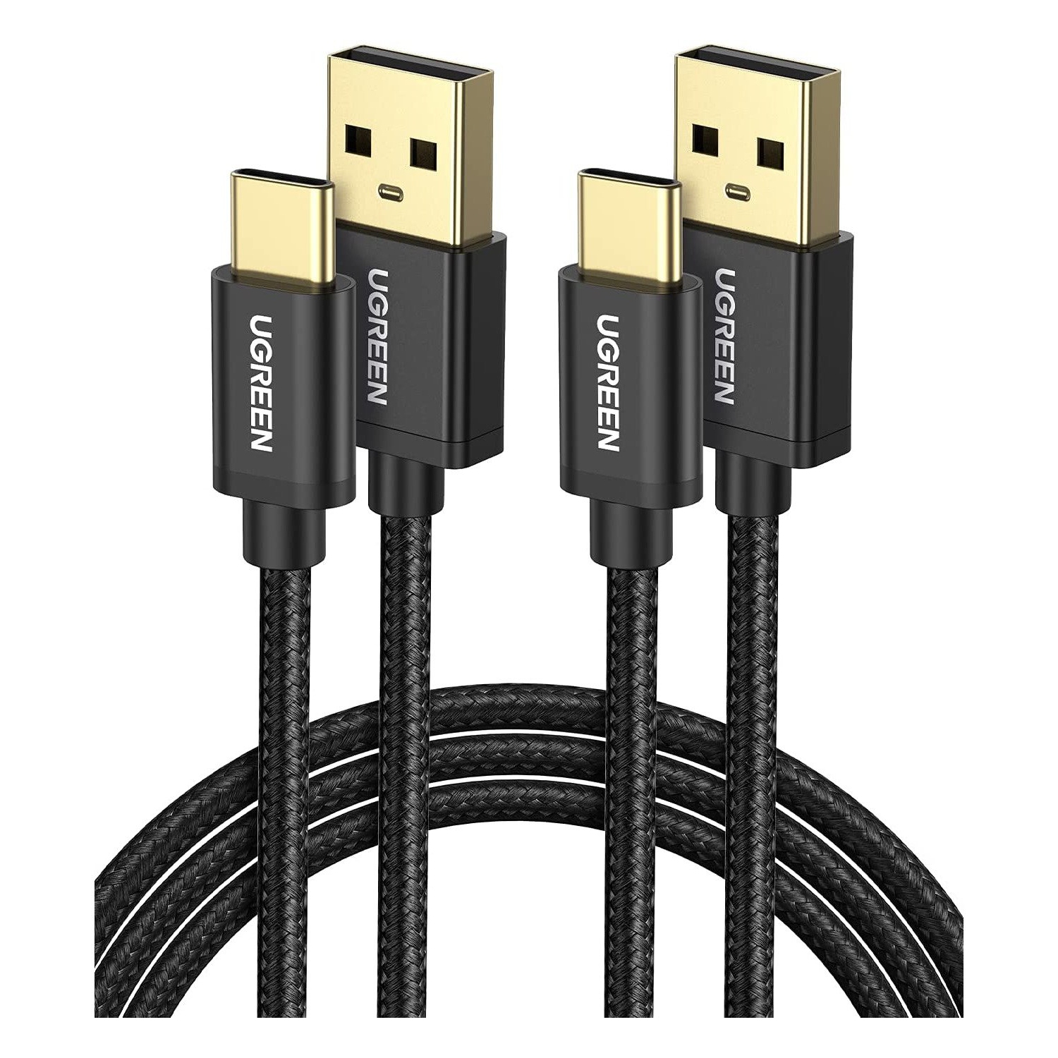 USB C cable 2 pack Type C 3A fast charging nylon 3 feet UGREEN