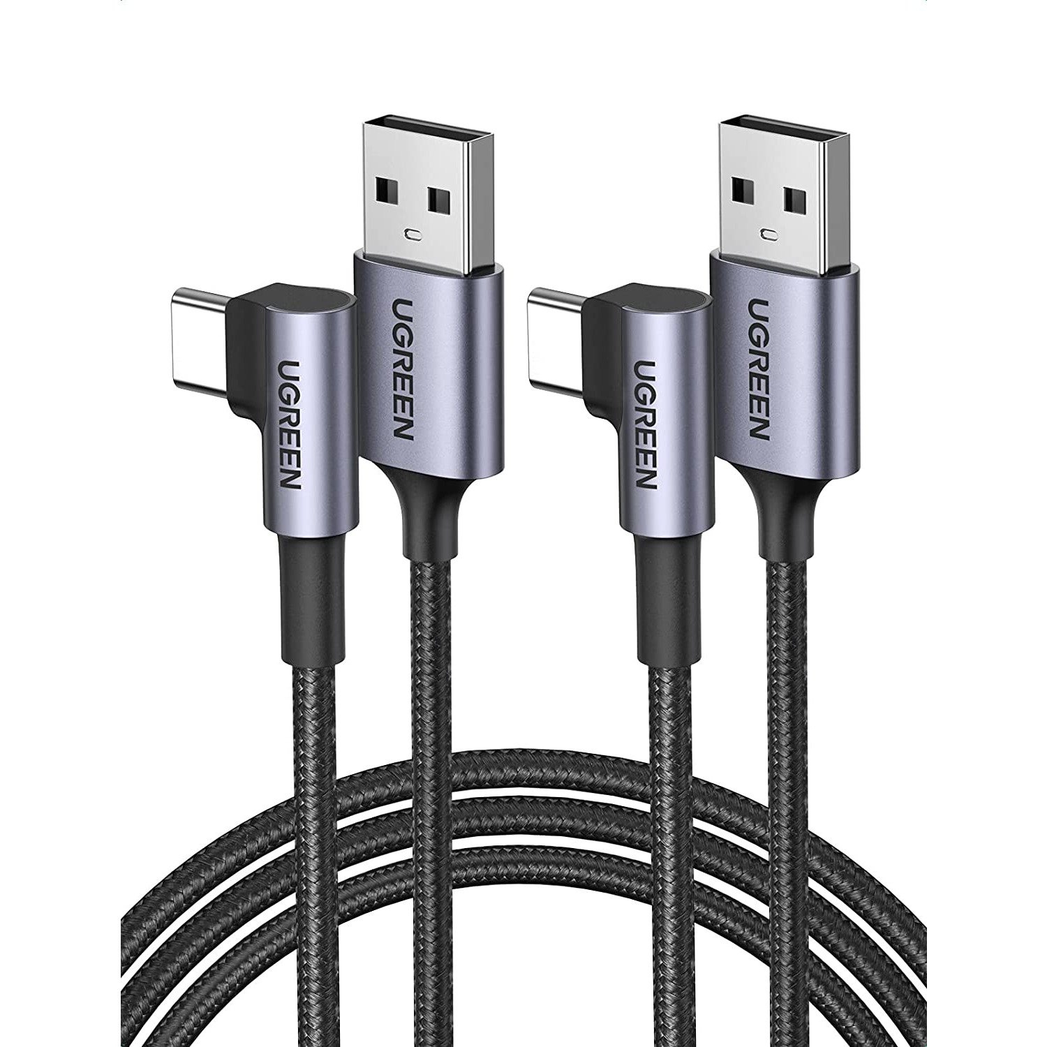 USB C cable 90 degree 2 pack Type C fast charger cable right angle 6 feet UGREEN