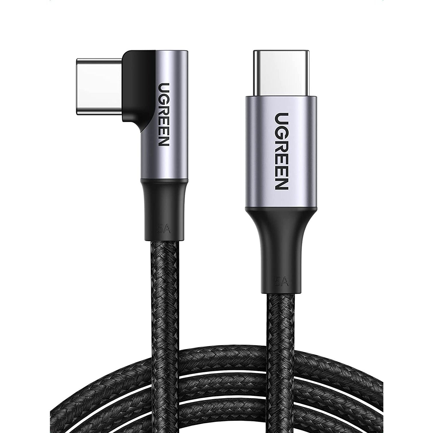 USB C to C cable 5A 100W 90 degree 2.0 Type C power 6 feet UGREEN