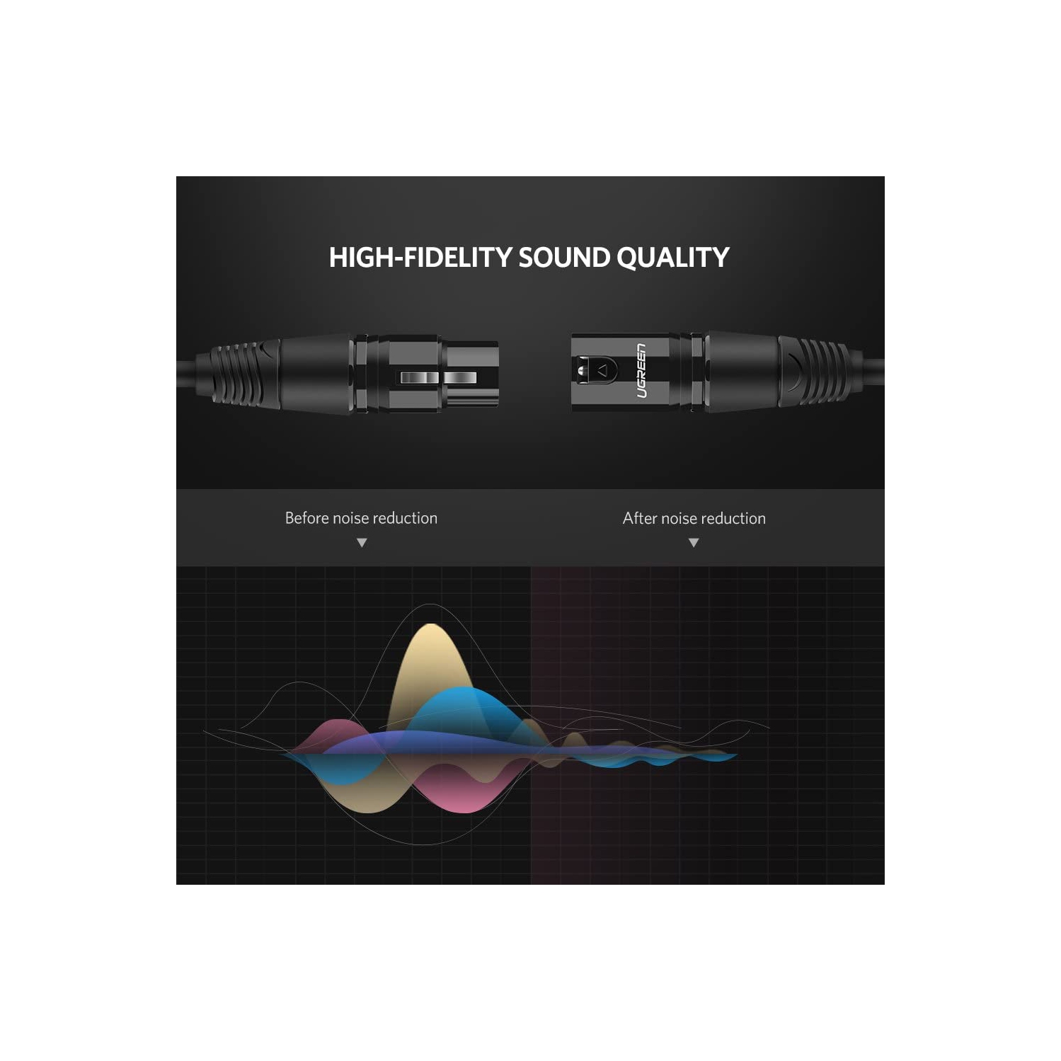 Câble de rallonge de microphone XLR mâle à femelle, 6.5 pi VERT