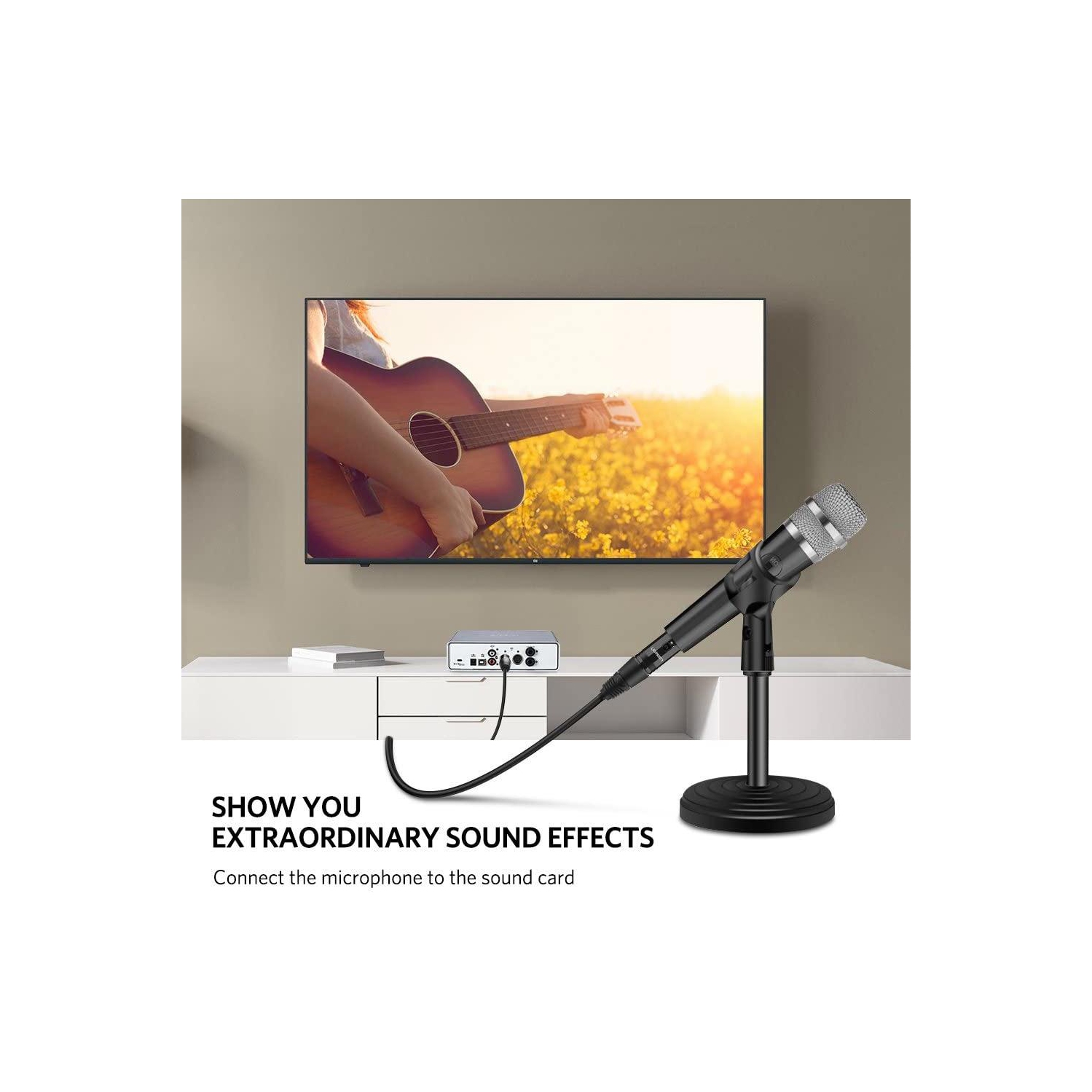 Câble de rallonge de microphone XLR mâle à femelle, 6.5 pi VERT