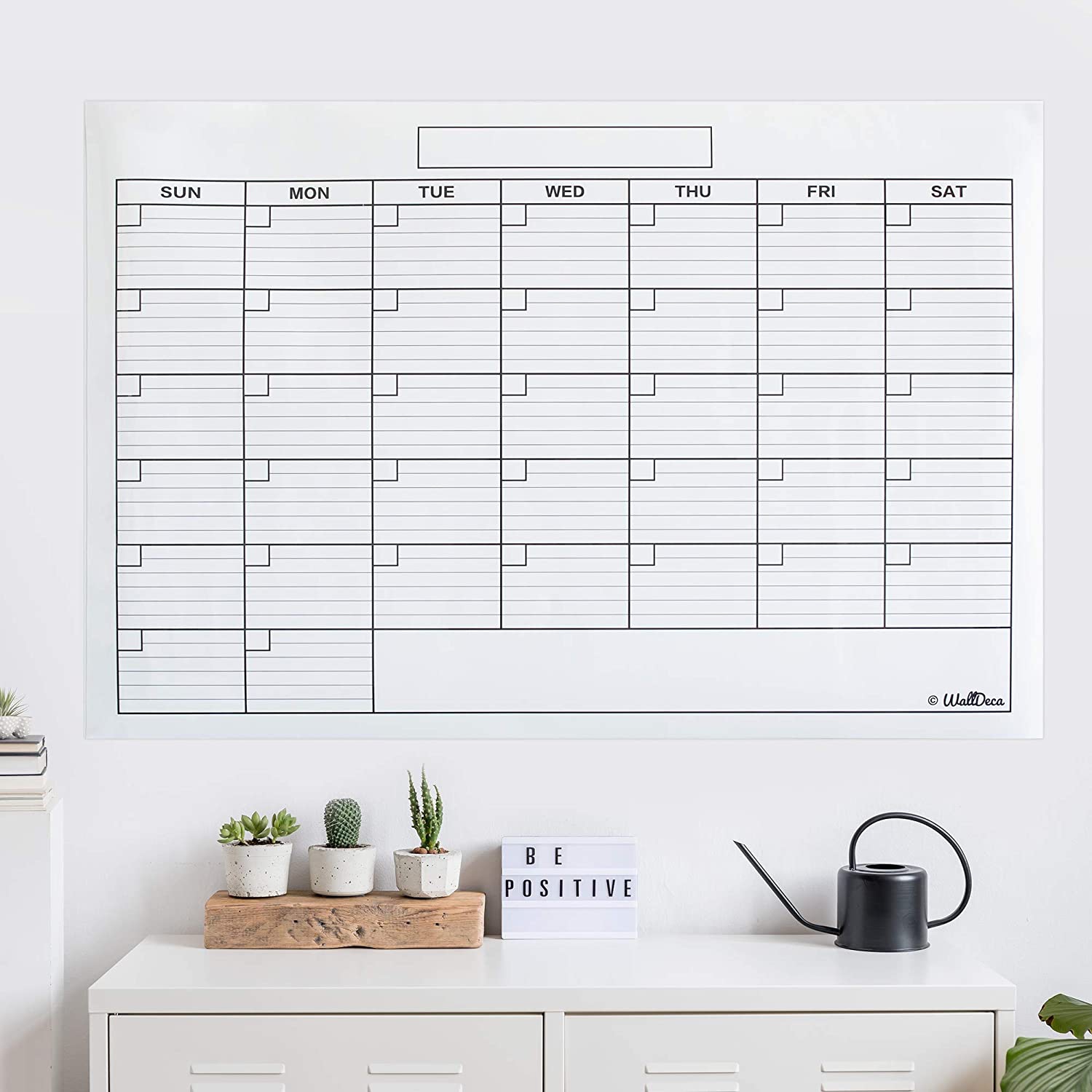 Tableau blanc avec planning mensuel effaçable à sec - 35x35