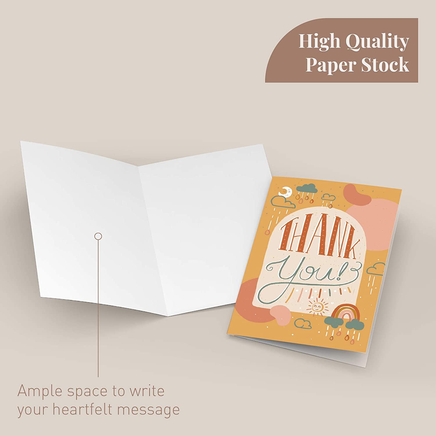 Rileys Baby Shower Thank You Cards Assortment, 50-Count