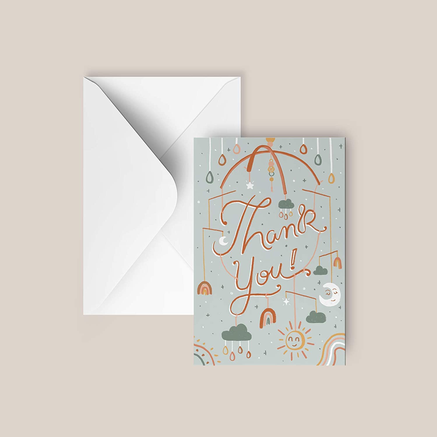 Rileys Baby Shower Thank You Cards Assortment, 50-Count