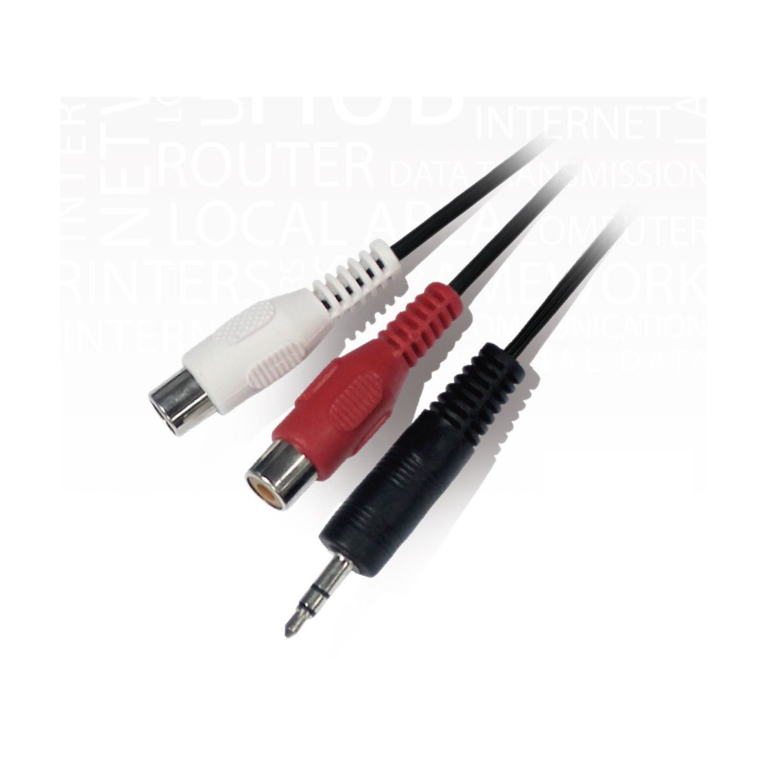 CÂBLE AVEC FICHE DE 3,5 MM VERS CONNECTEUR 2RCA DE 3 M/10 PI