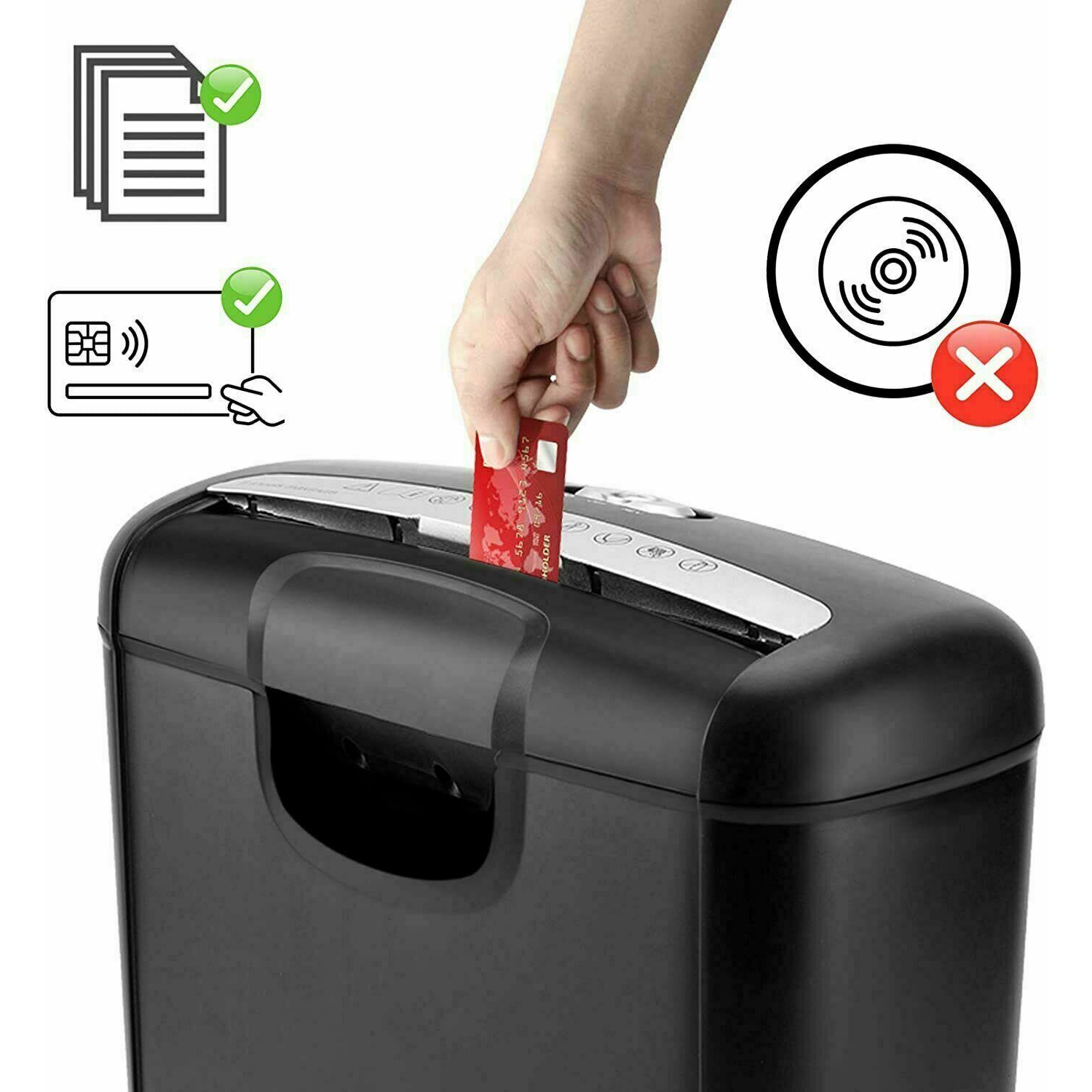 Coupe-bac 10L machine 6 feuilles pour déchiqueteurs, maison et bureau, 220V