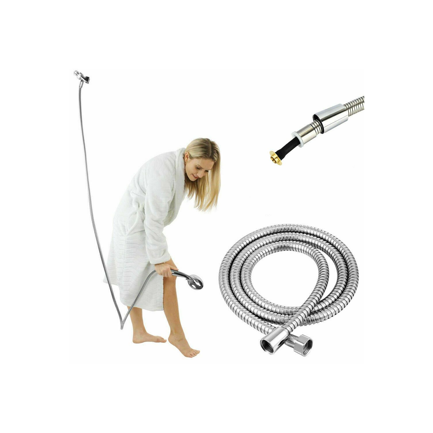 Tuyau de douche à main 3M, tube flexible pour salle de bain en acier inoxydable extra long