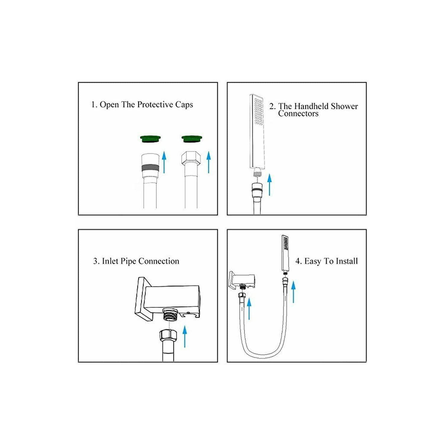 Tuyau de douche à main 3M, tube flexible pour salle de bain en acier inoxydable extra long