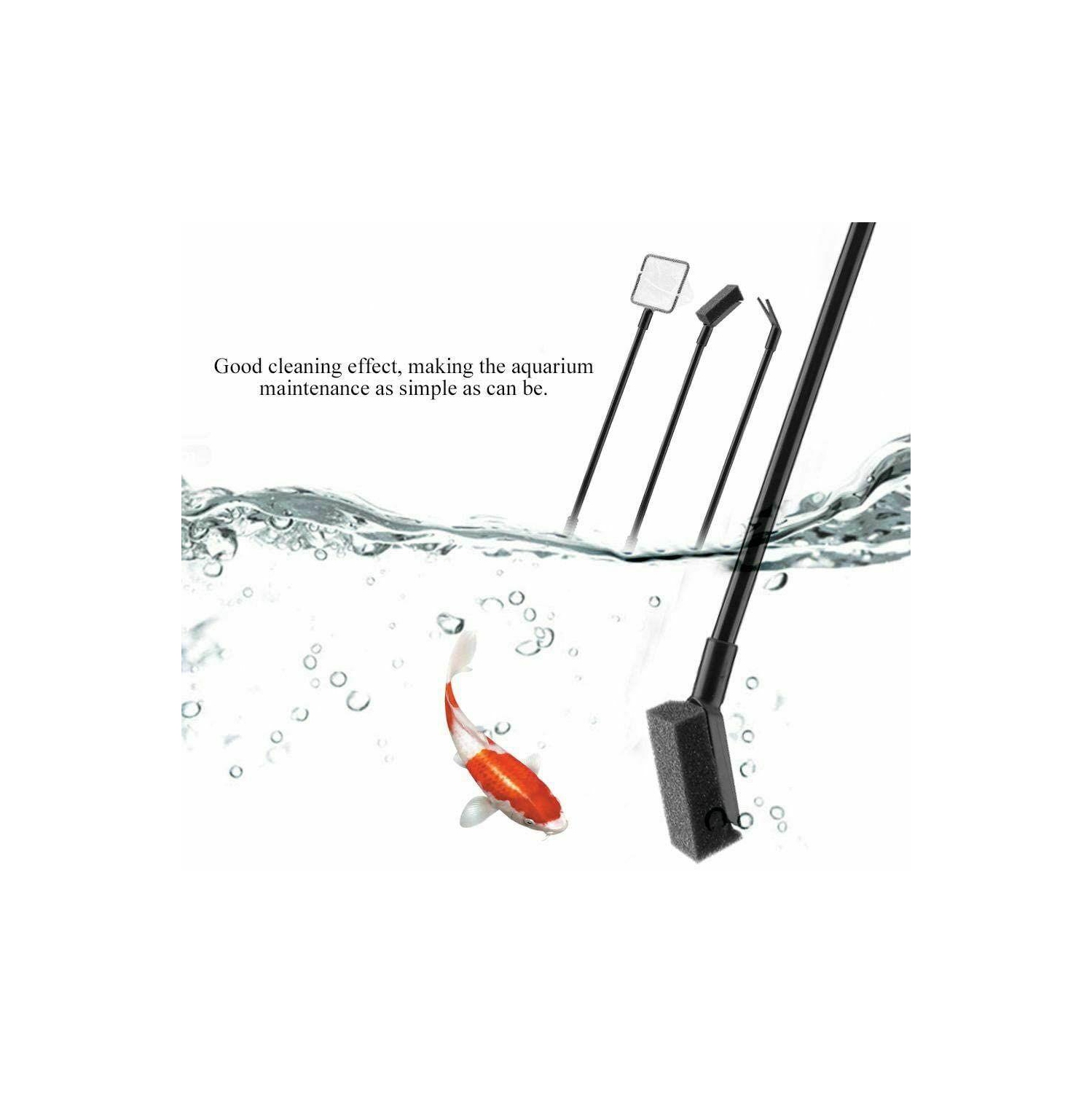 Jeu d’outils de nettoyage pour aquarium 4 en 1 brosse de nettoyage pour réservoir de poisson fourchette pour plante de filet CA