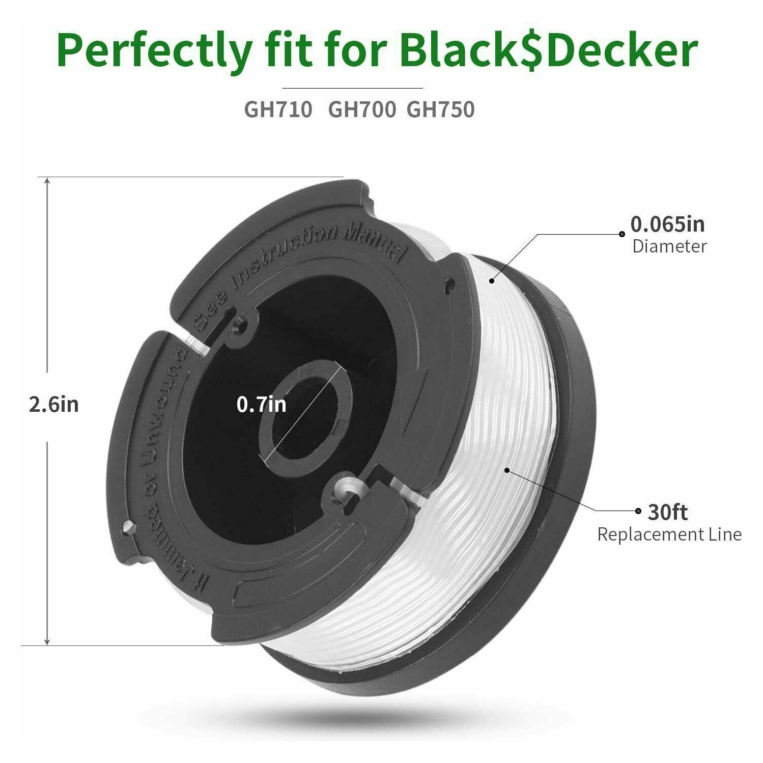 3X Line String Trimmer Replacement Spool Weed Eater Autofeed Black & Decker