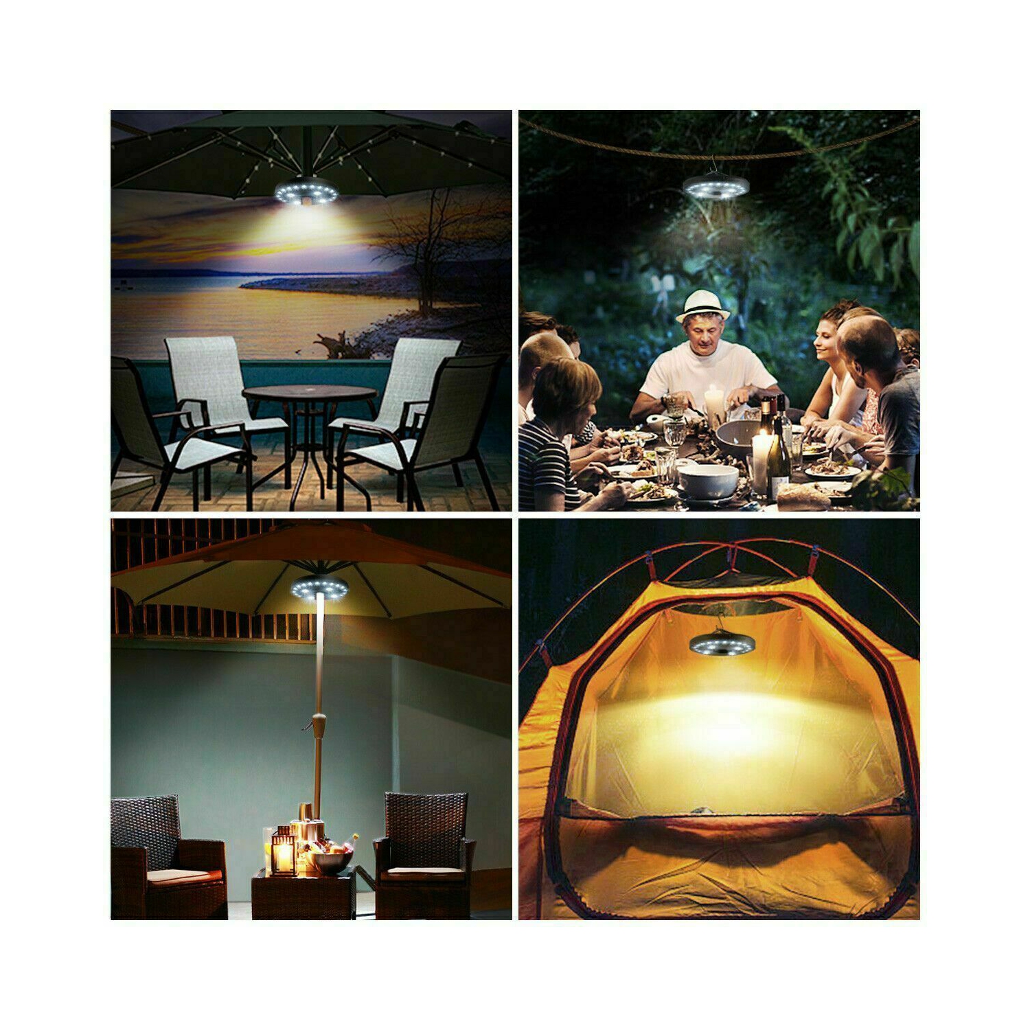 28LED Patio Umbrella Parasol Lights 3Brightness Mode Outdoor Camping Garden CA