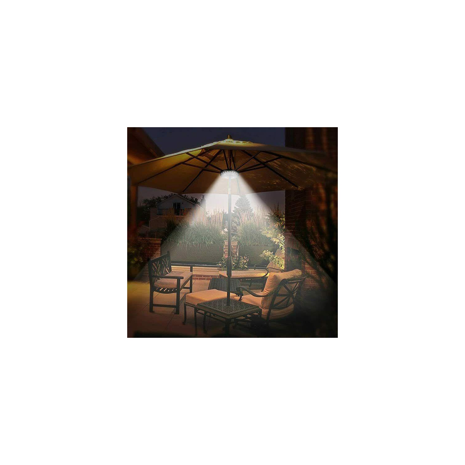 28LED Patio Umbrella Parasol Lights 3Brightness Mode Outdoor Camping Garden CA