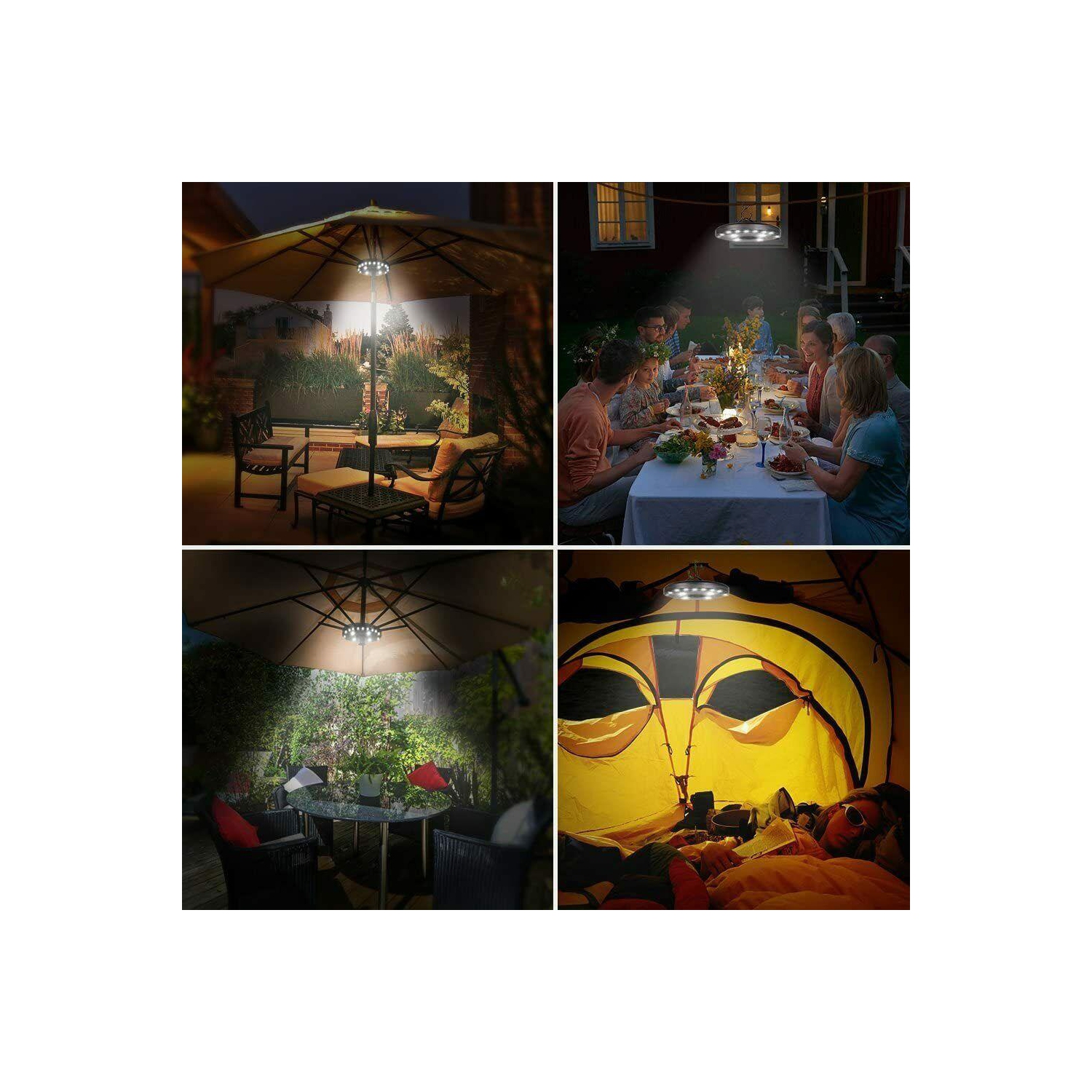28LED Patio Umbrella Parasol Lights 3Brightness Mode Outdoor Camping Garden CA