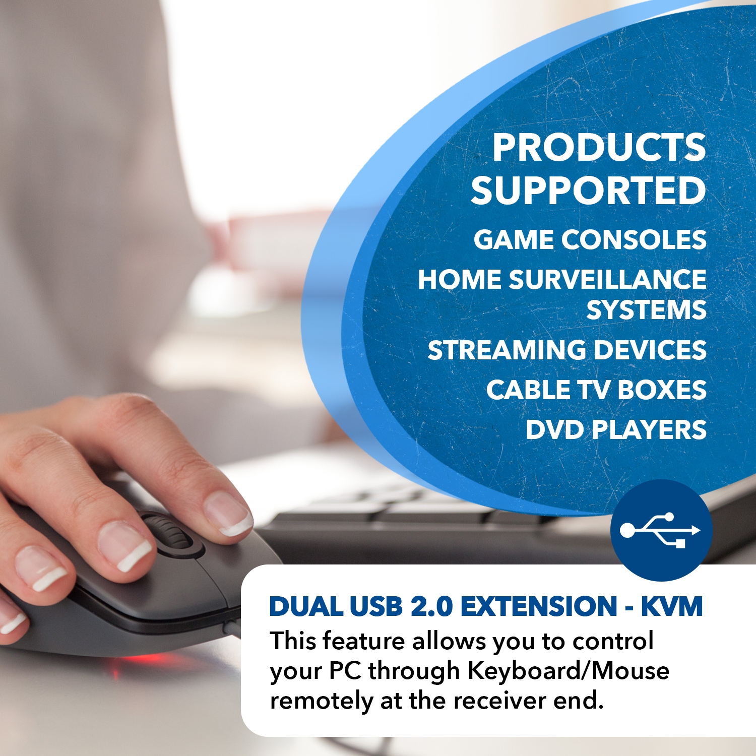 4K HDBaseT HDMI Extender Over CAT5e/6/7 With ARC/EARC & KVM Control Up To 330 Ft