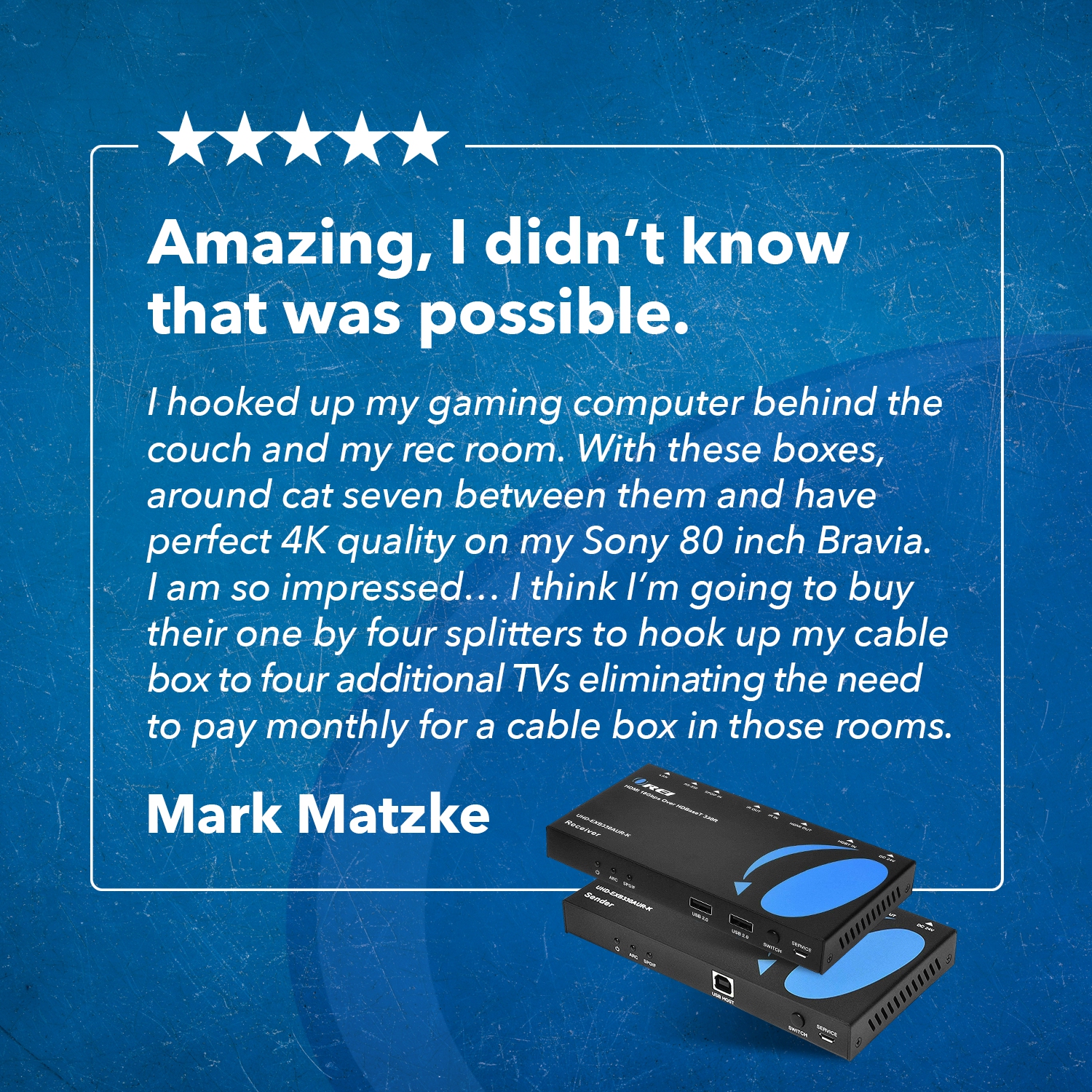 4K HDBaseT HDMI Extender Over CAT5e/6/7 With ARC/EARC & KVM Control Up To 330 Ft