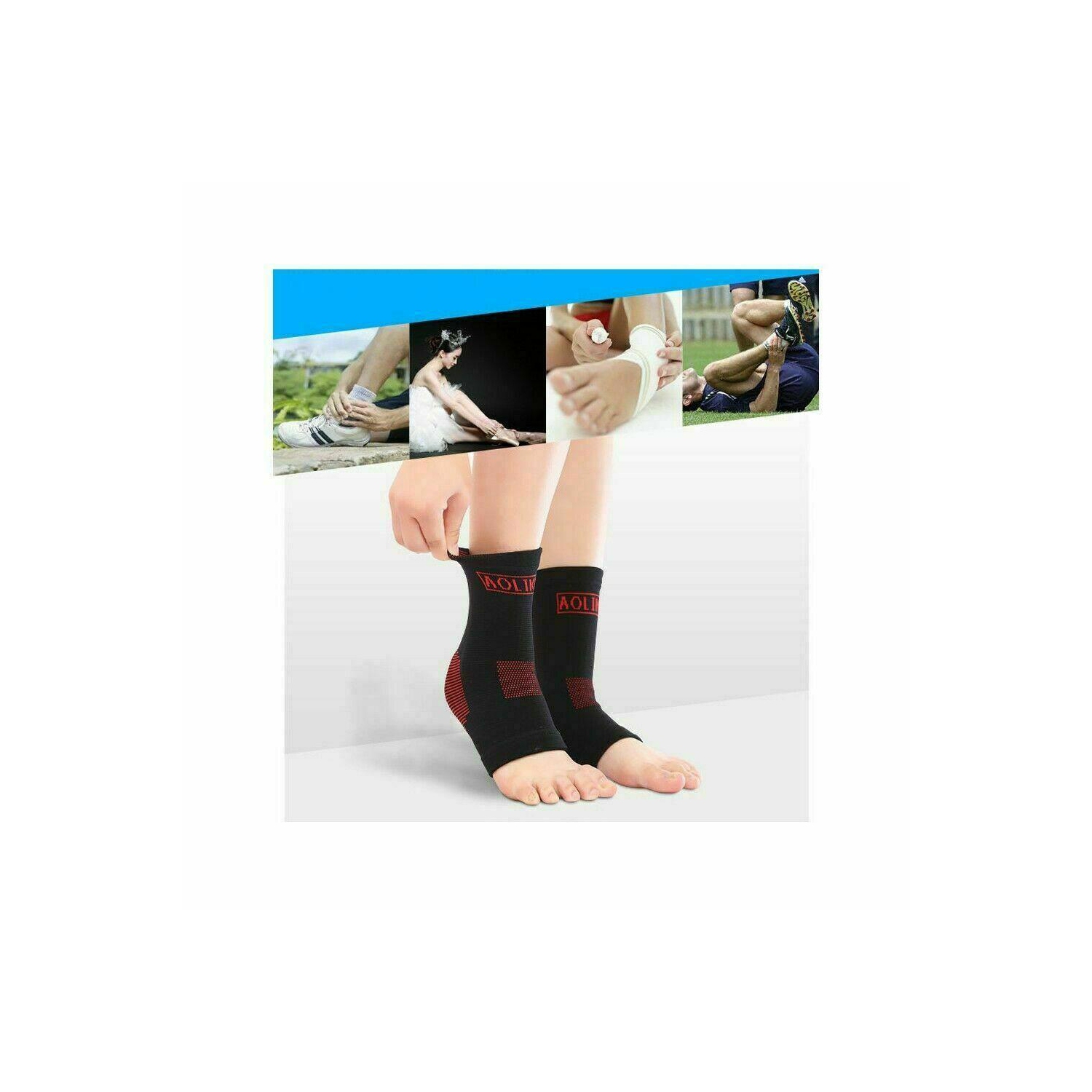 2X Sleeve Compression Safety Ankle Support Sport Foot Heel Socks Nursing Women- L/XL