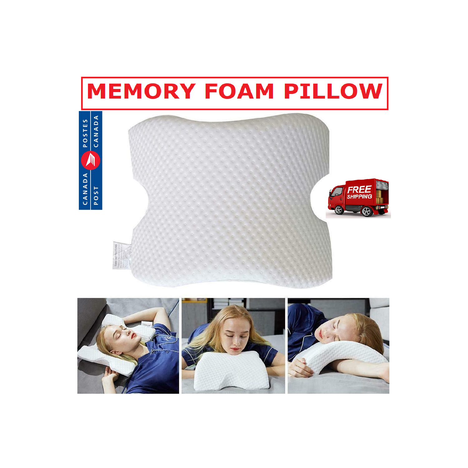 Memory Foam Neck Side Sleeper Pillow Neck Support for Sleeping Shoulder Pain CA