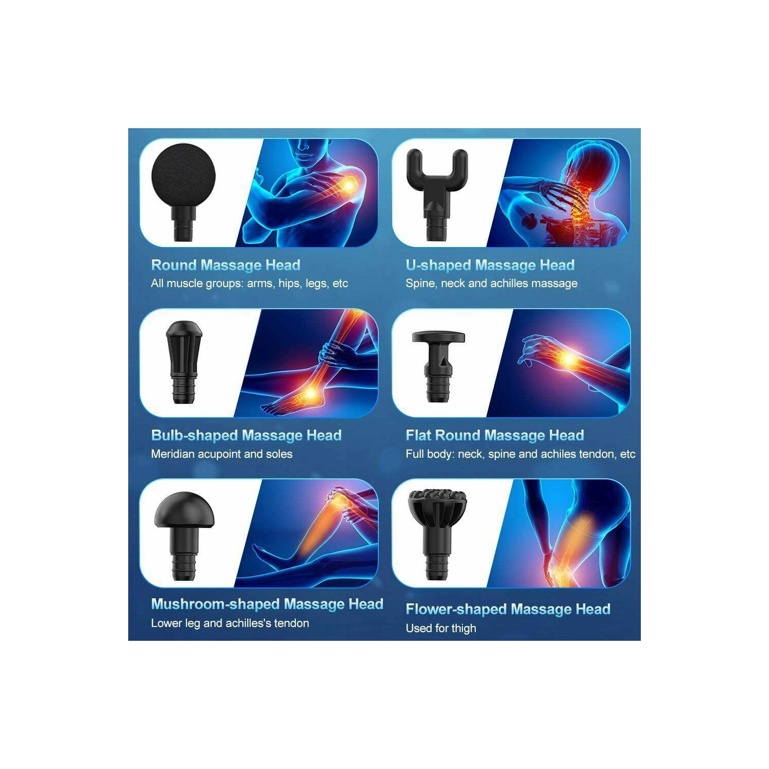 Massage Gun Muscle Massage Gun Deep Tissue 6 Heads 30 Speeds Percussion Massage