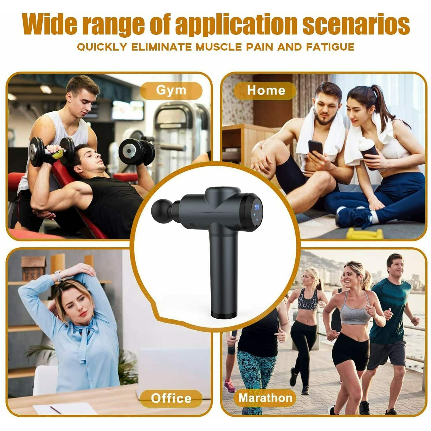 Massage Gun Muscle Massage Gun Deep Tissue 6 Heads 30 Speeds Percussion Massage
