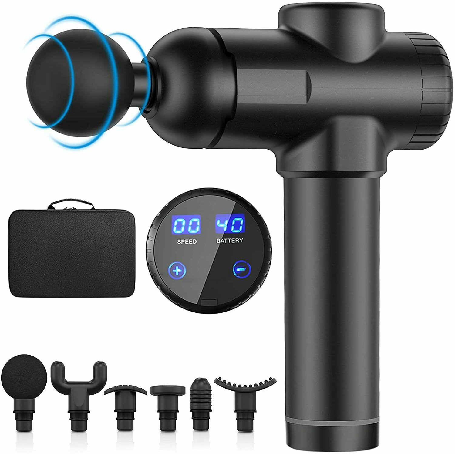 Massage Gun Muscle Massage Gun Deep Tissue 6 Heads 30 Speeds Percussion Massage