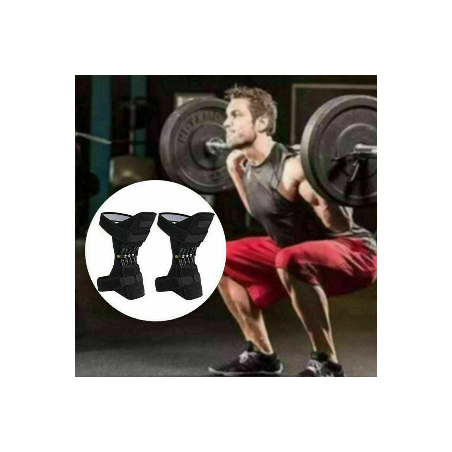 Knee Joint Support Brace Lift Booster Leg Pad Sport Spring Force Pain Relief