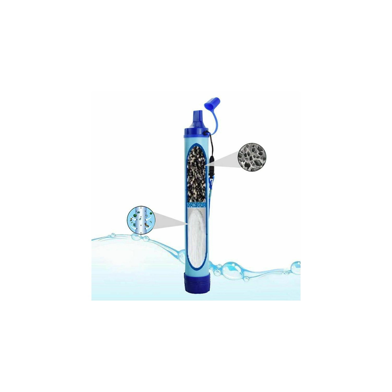 Outil de filtrage d’eau d’urgence de plein air Wild Life purificateur d’eau paille portative