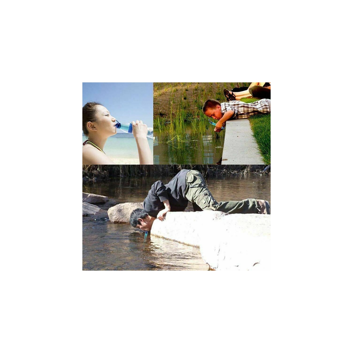 Outil de filtrage d’eau d’urgence de plein air Wild Life purificateur d’eau paille portative