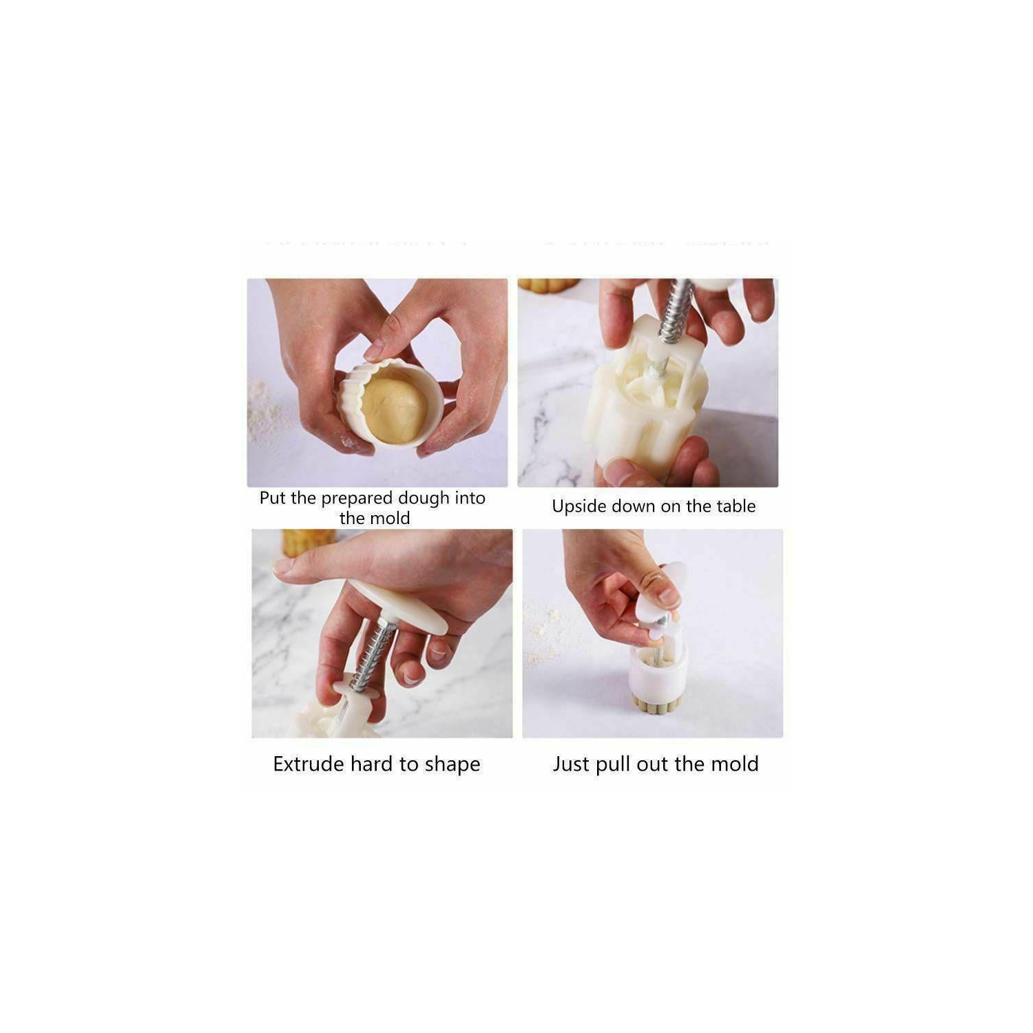 Moule à gâteau de lune avec étampes pour fleurs Accessoires de cuisson fondant à la main