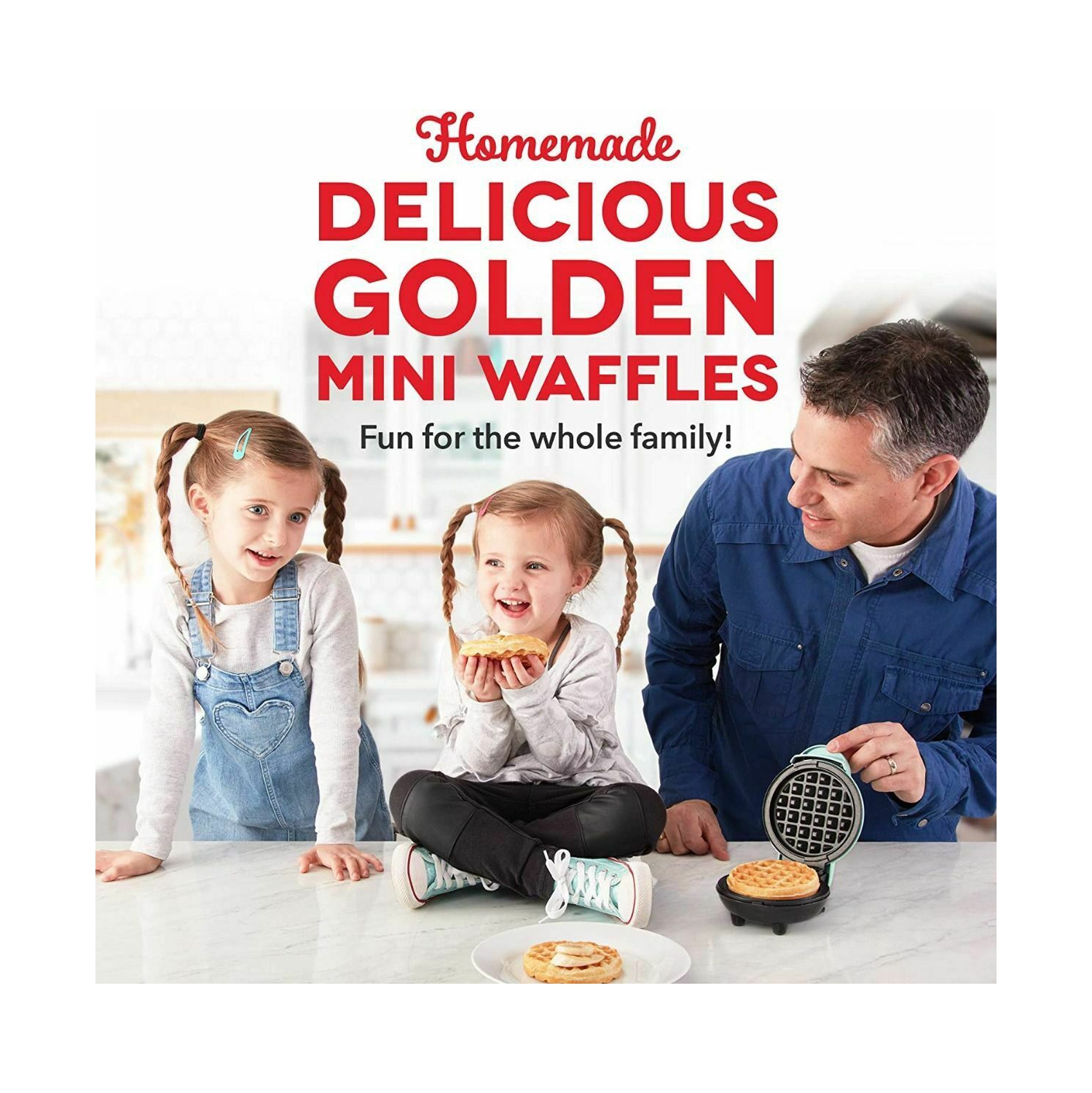 Mini gaufrier antiadhésif en forme de gâteau à crêpes 350 W CA