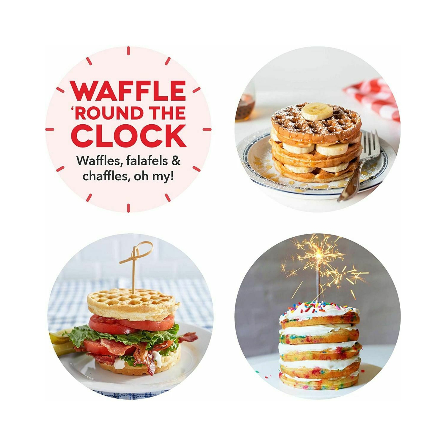 Mini gaufrier antiadhésif en forme de gâteau à crêpes 350 W CA