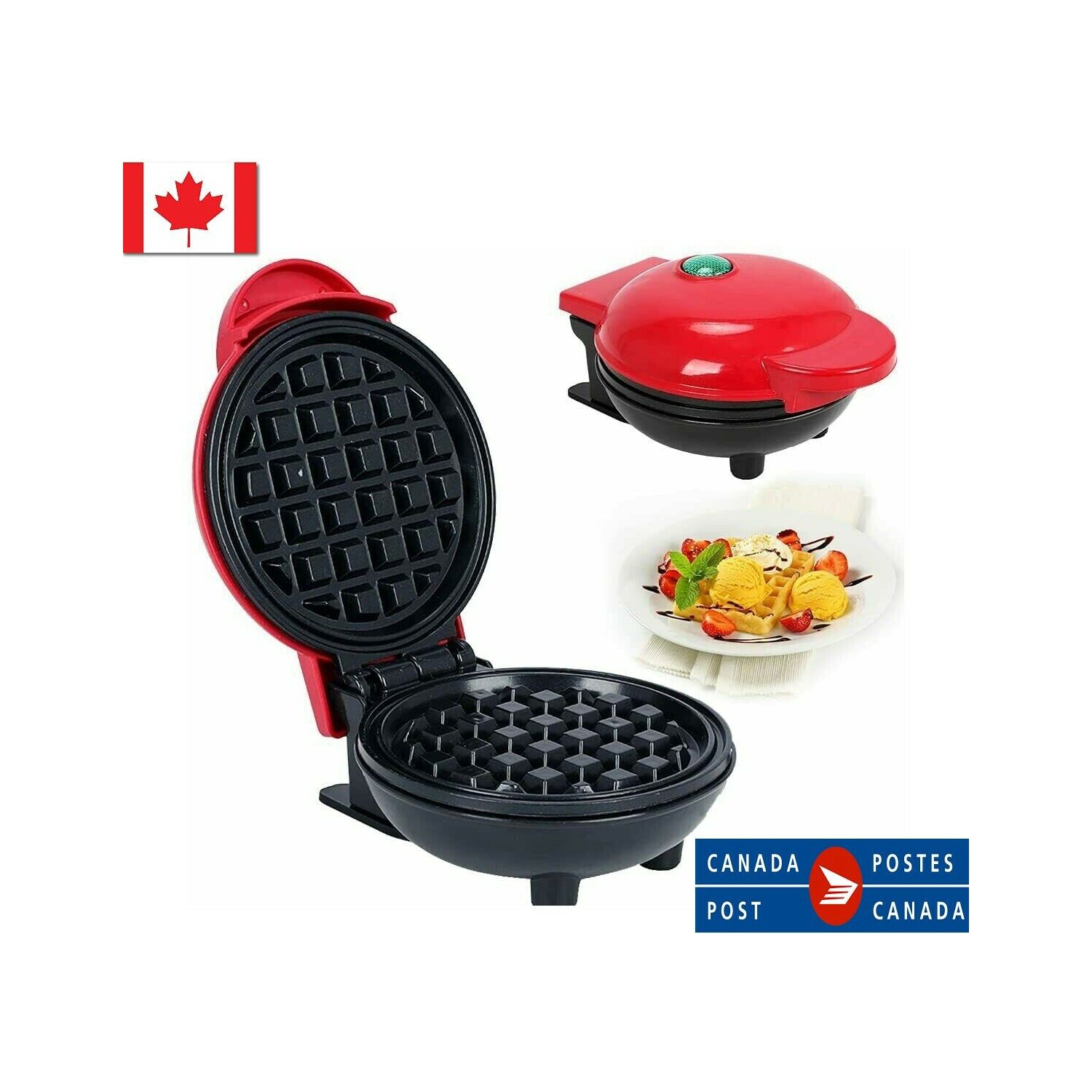 Mini gaufrier antiadhésif en forme de gâteau à crêpes 350 W CA