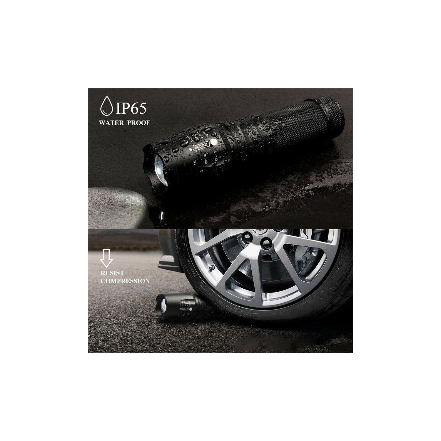 Lampe de poche DEL Ensemble de 18650 lampes de camping avec batterie de 60000 lumens pouvant être personnalisée