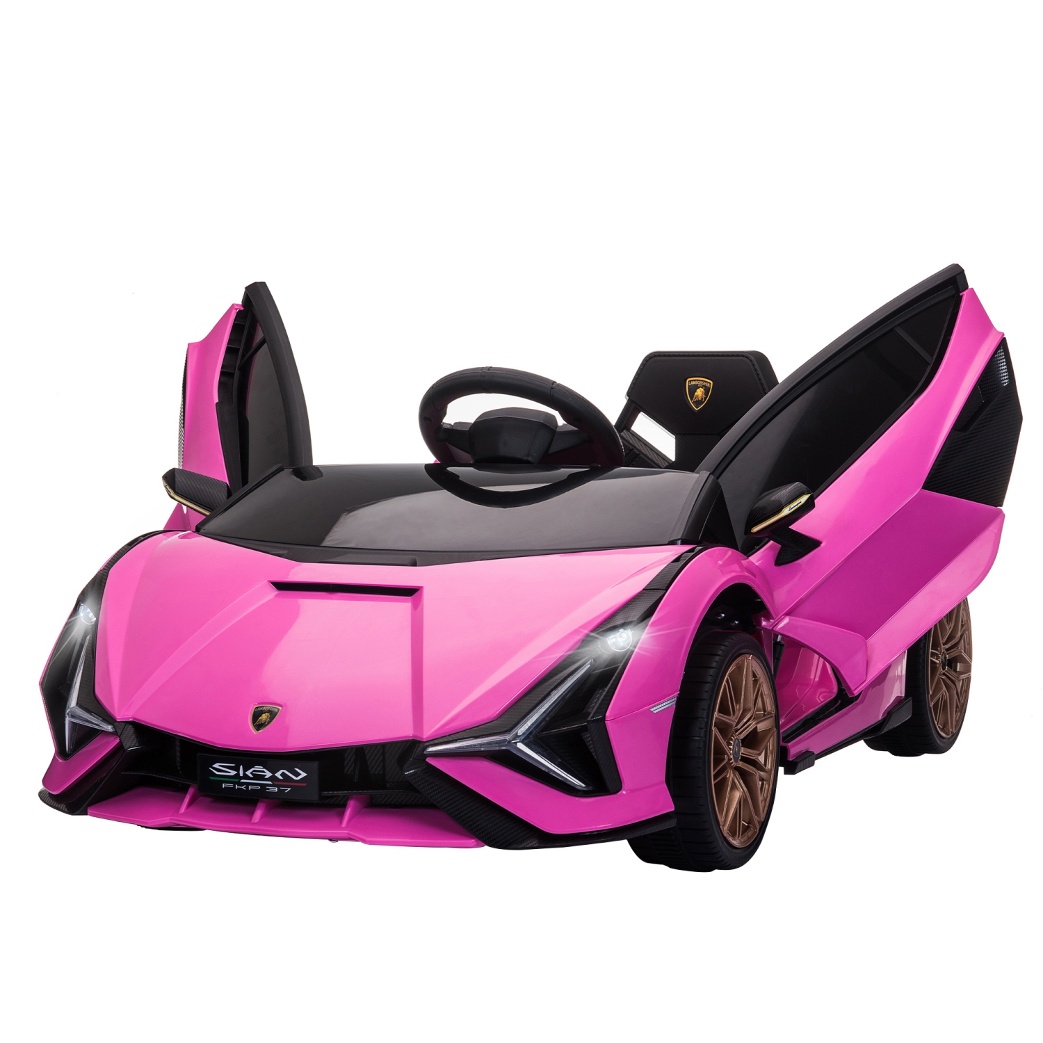 Aosom Compatible 12V Battery-powered Kids Electric Ride On Car Toy with Parental Remote Control Music Lights MP3 Pink