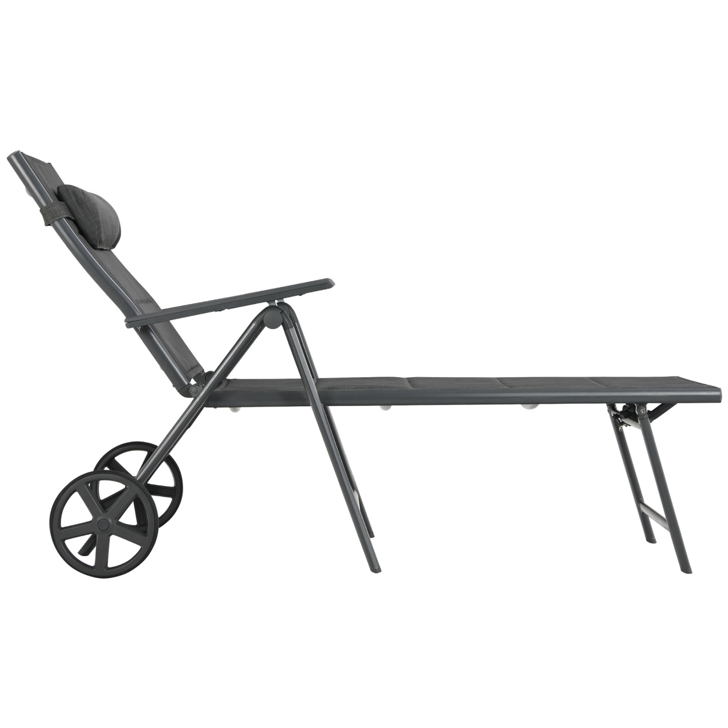 Costway 2PCS Patio Reclining Chaise Lounge Padded Chair Aluminum Adjust Pillow