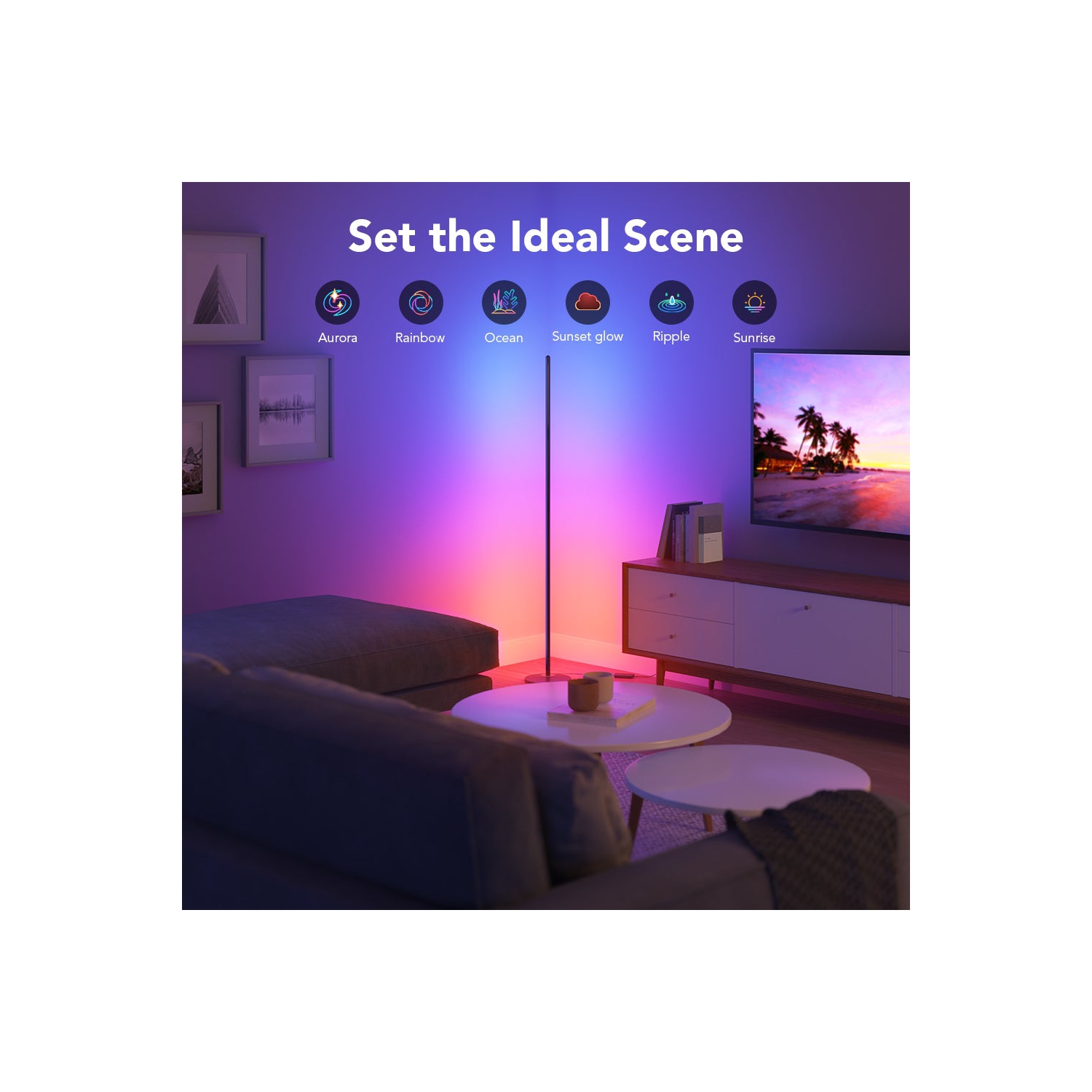 Lampe de plancher de coin intelligente RGBICW de Govee - Un kaléidoscope de couleurs