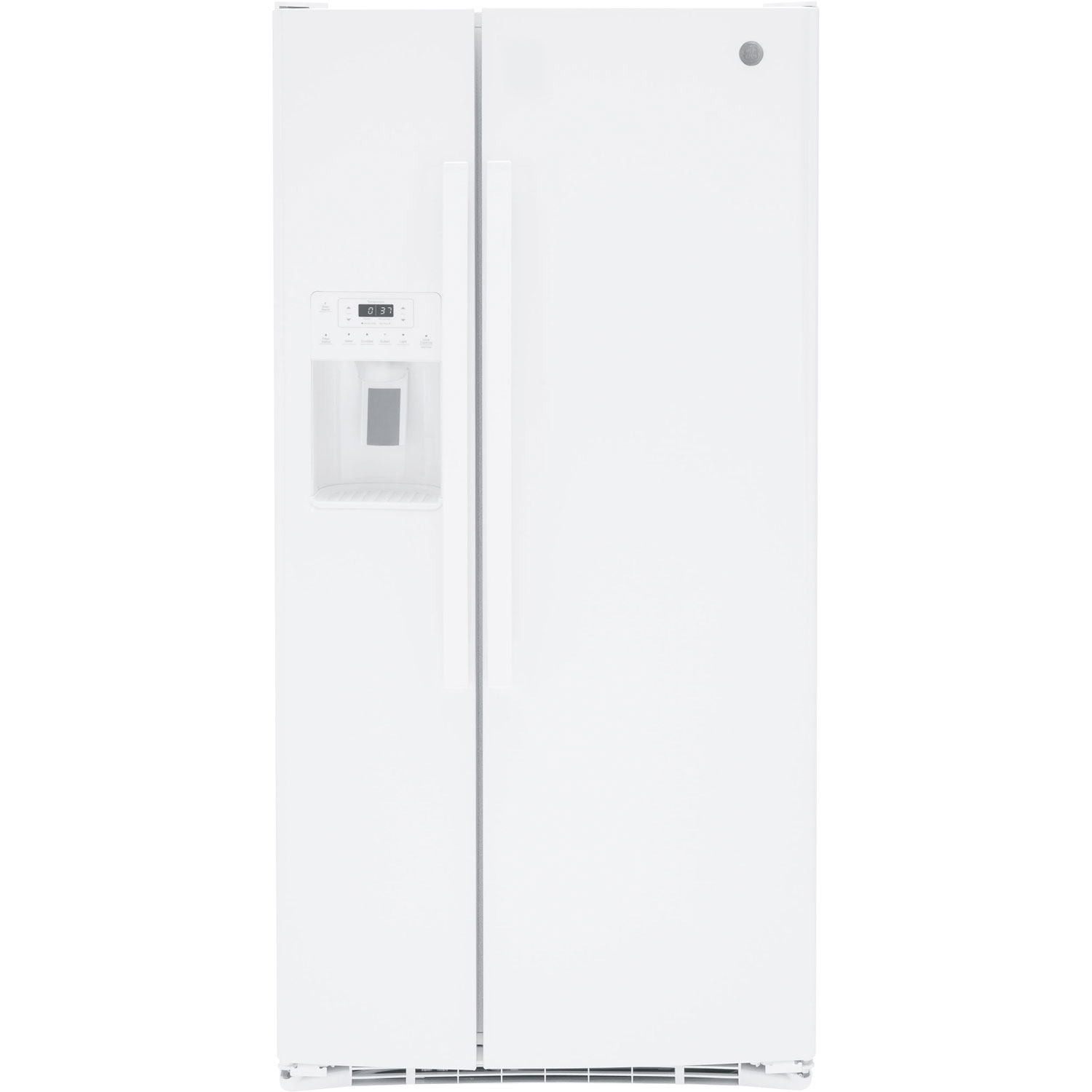 GE 33" 23 Cu. Ft. Side-By-Side Refrigerator with Water & Ice Dispenser - White