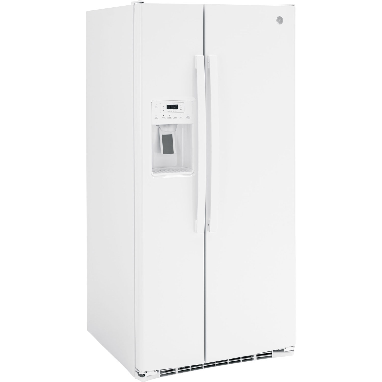 GE 33" 23 Cu. Ft. Side-By-Side Refrigerator with Water & Ice Dispenser - White