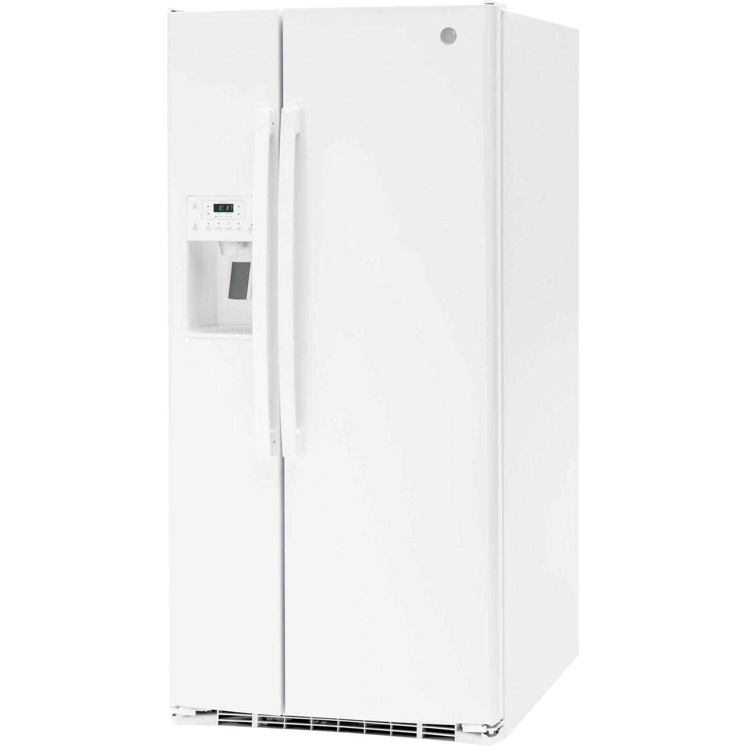 GE 33" 23 Cu. Ft. Side-By-Side Refrigerator with Water & Ice Dispenser - White