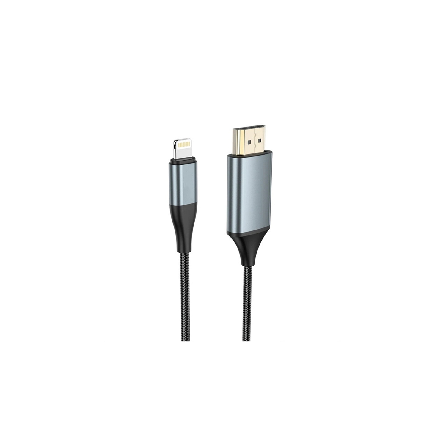 (6,6 pi) Câble adaptateur Lightning vers HDMI pour iPhone iPad vers téléviseur HD 4K Projecteur Apple TV numérique, noir