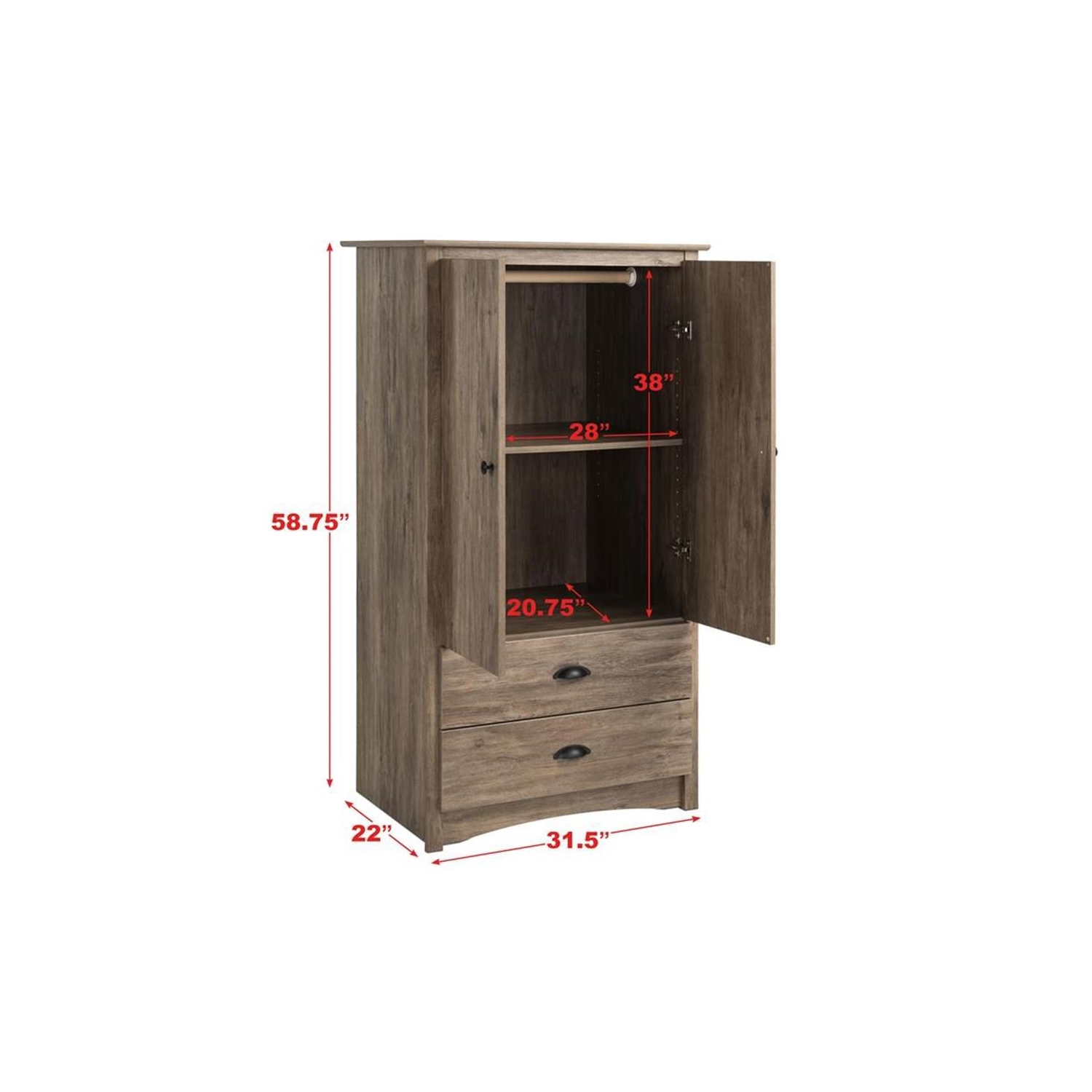 Armoire à 2 portes Sonoma - Gris vieilli