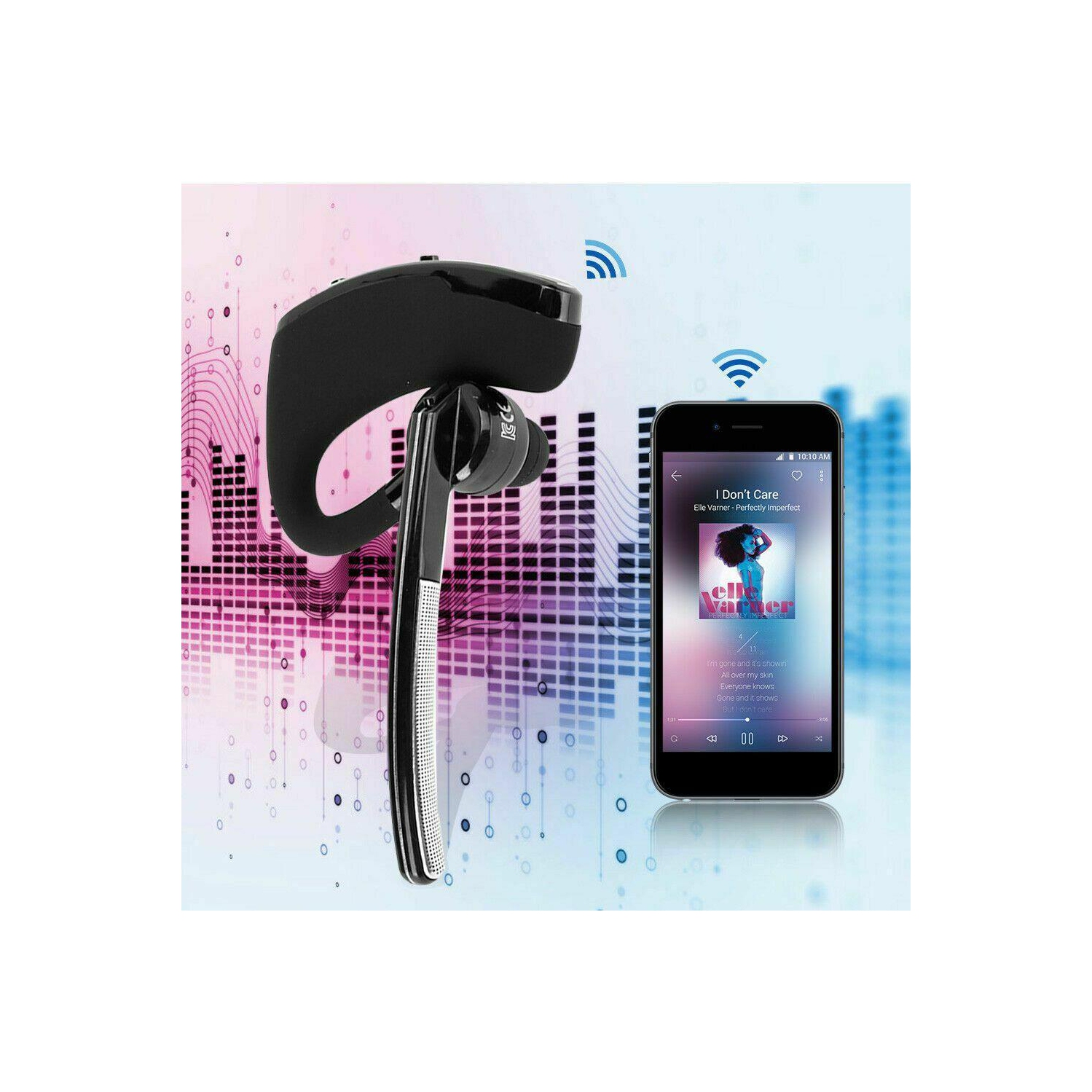 Écouteurs bouton mains libres Bluetooth Business sans fil avec crochets pour téléphone cellulaire CA