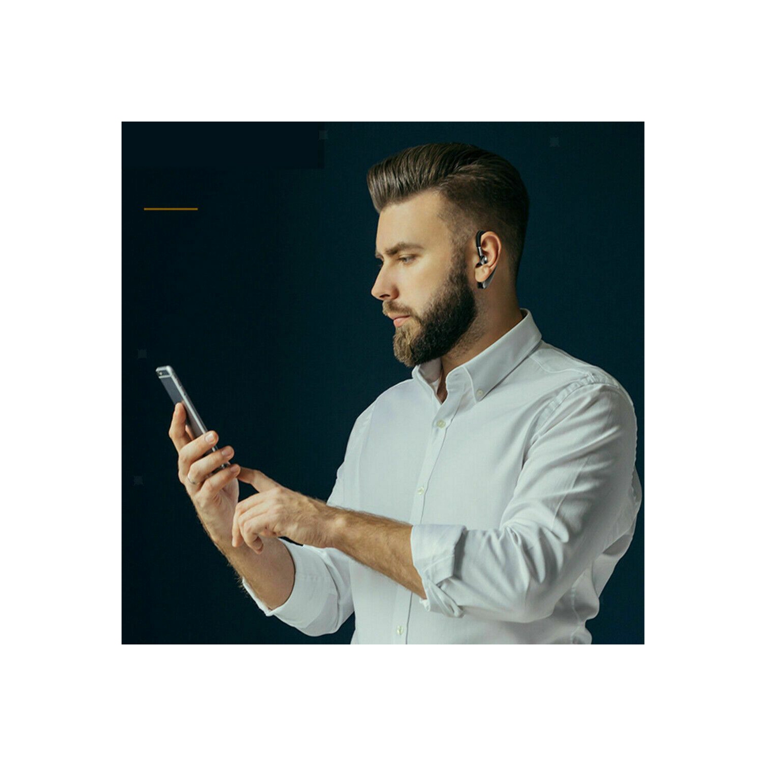 Écouteurs bouton mains libres Bluetooth Business sans fil avec crochets pour téléphone cellulaire CA