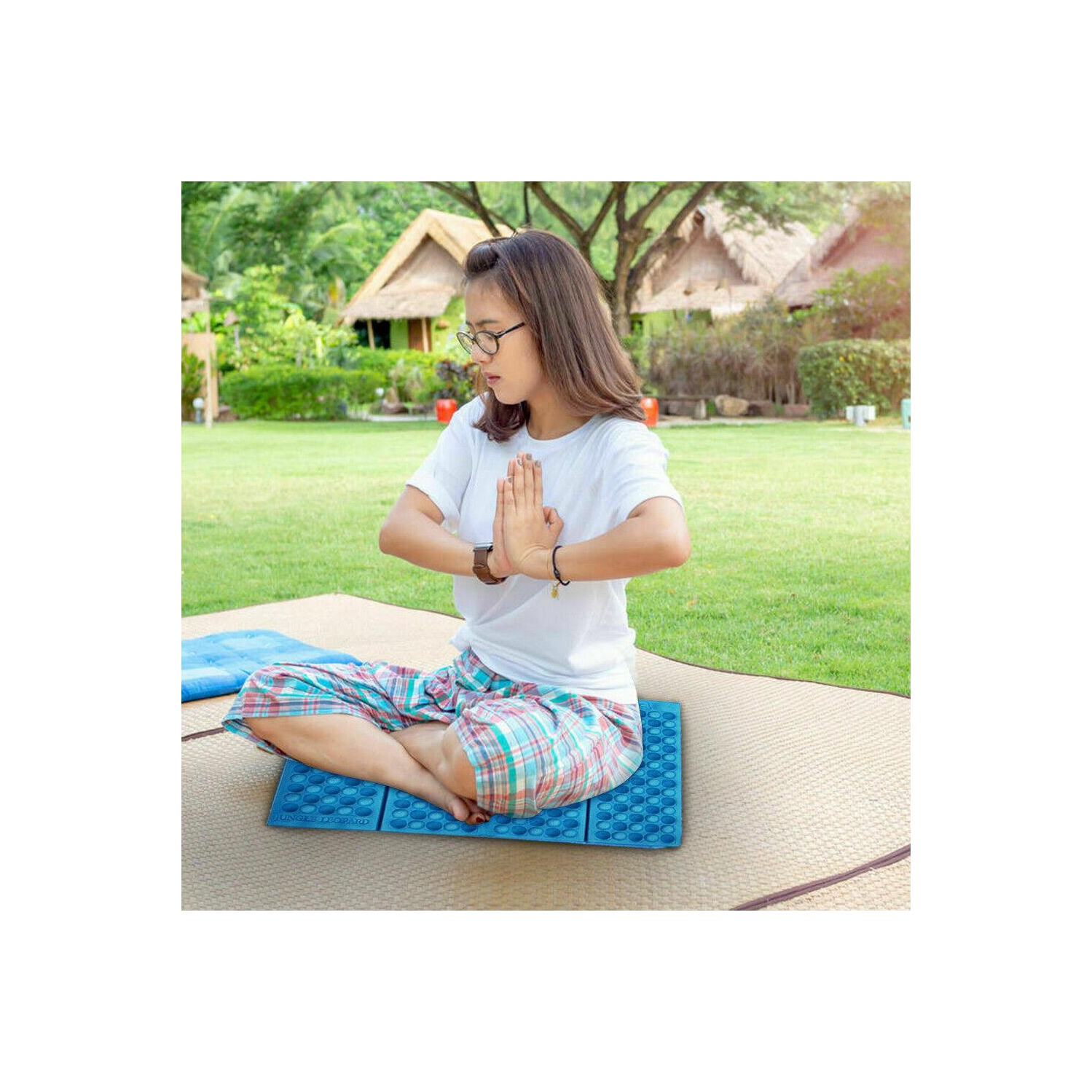 Coussin de tapis de camping pliable en mousse sous-main imperméable pour la randonnée