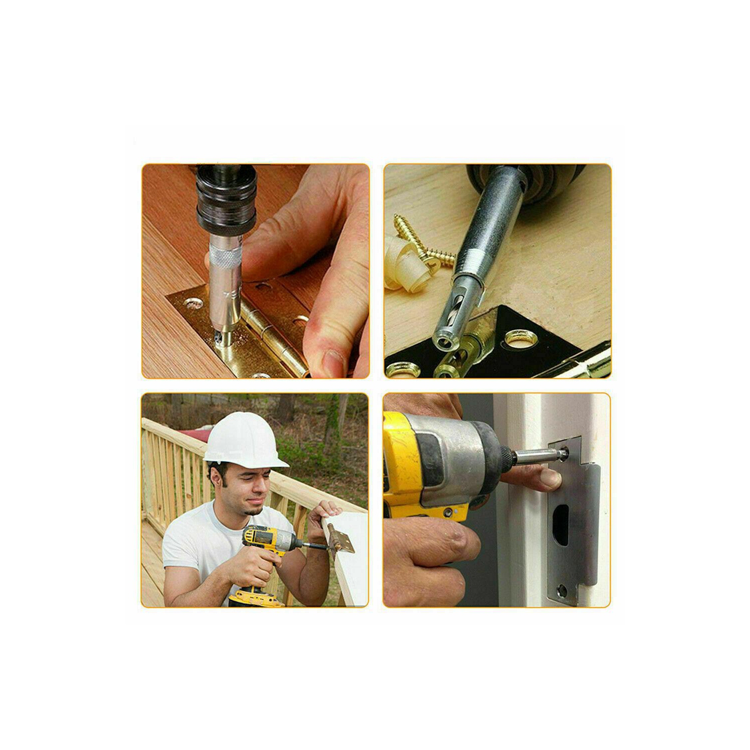 Drill Bit Set Hole Puncher Hinge Tapper for Doors Self Centering Woodworking