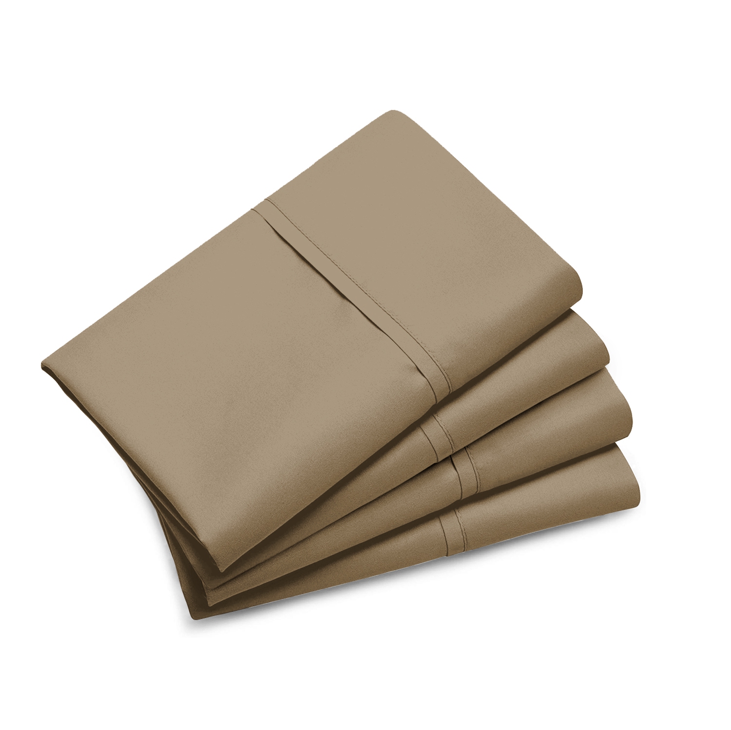 Lavish Touch Cotton TriBlend 1250 TC 20" x 30" Std Pillowcases Pack of 4 Taupe