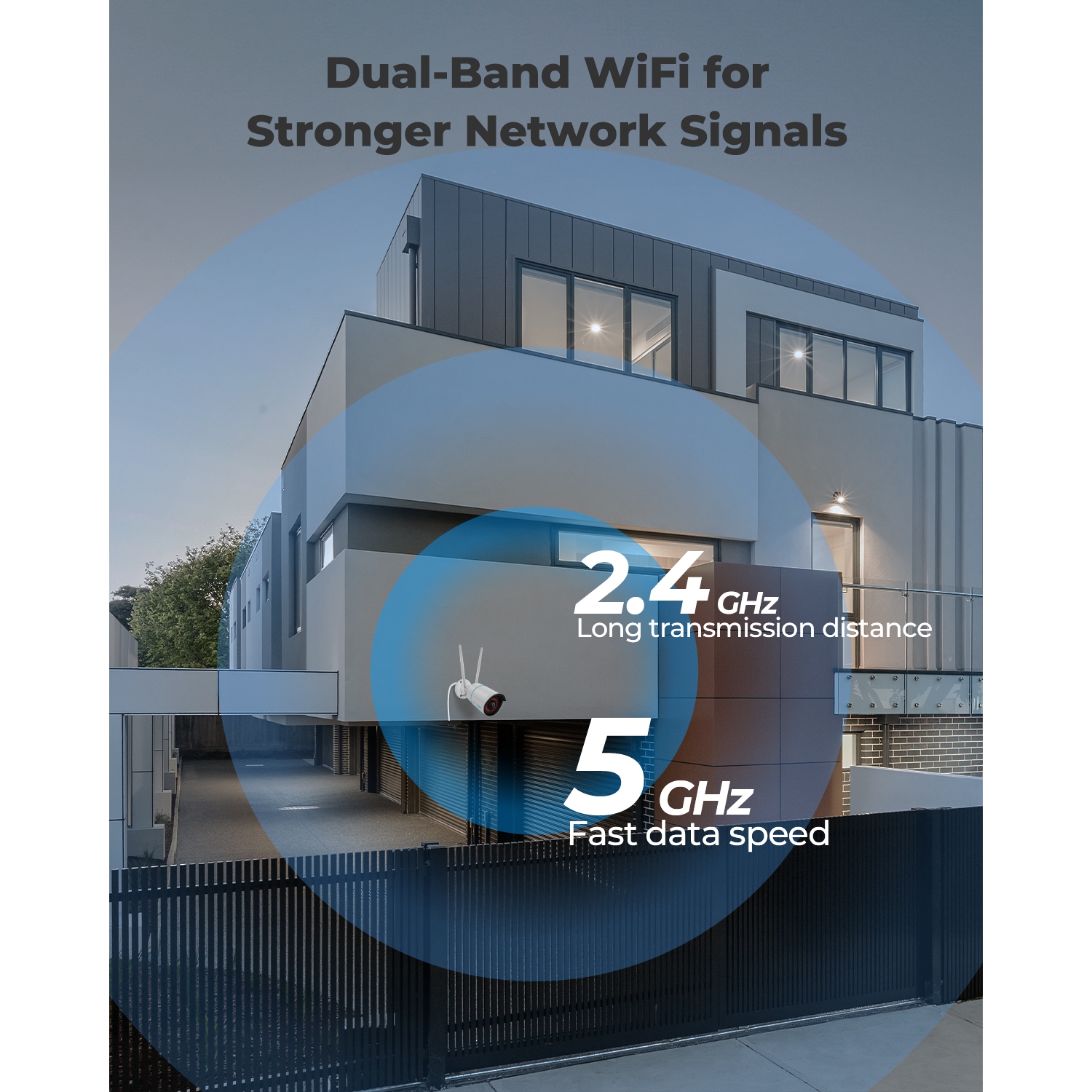 Reolink 5MP HD Wireless WiFi Smart Security Camera, 2.4/5 GHz WiFi, Person/Vehicle Detection, Audio Recording, 100ft Night Vision