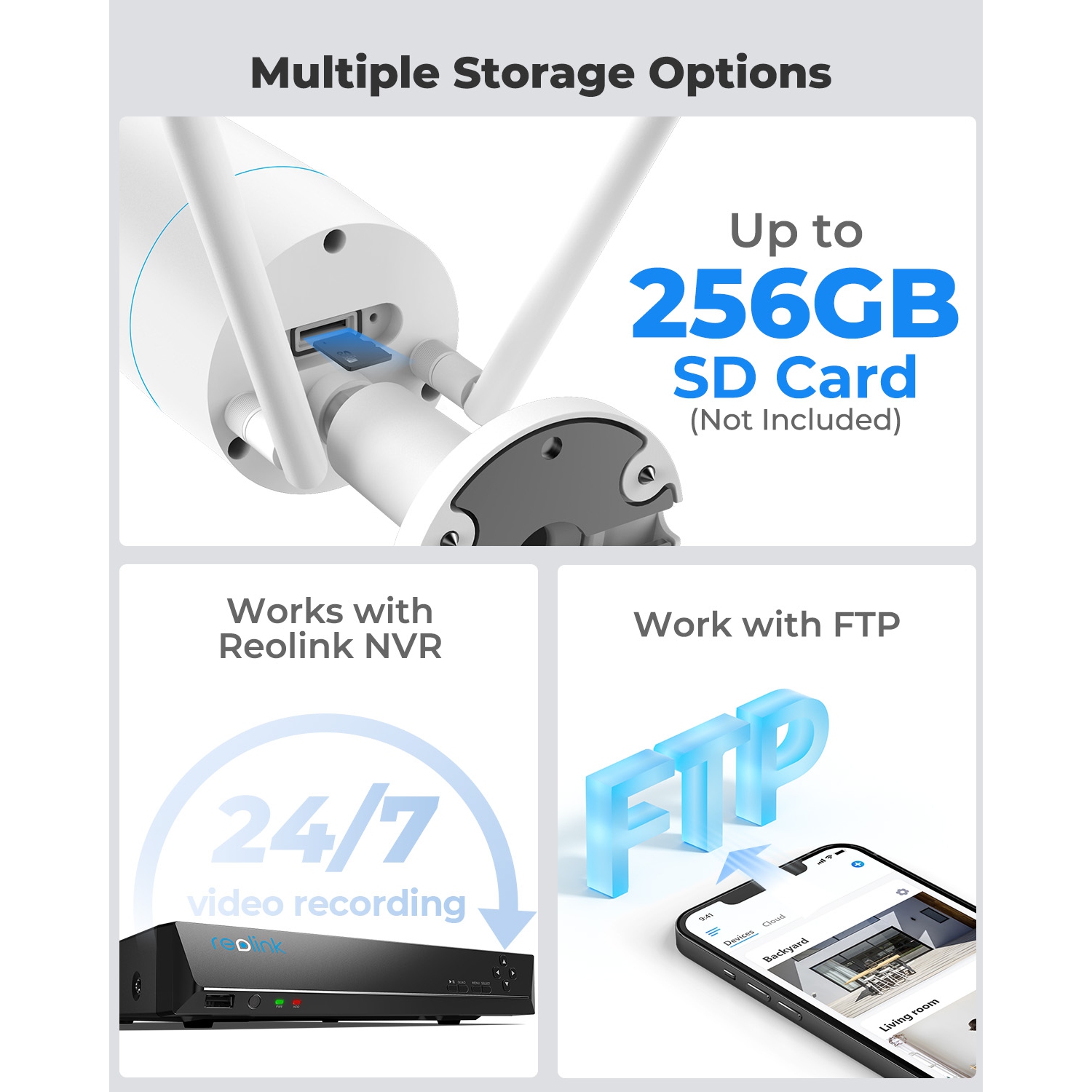 Reolink 5MP HD Wireless WiFi Smart Security Camera, 2.4/5 GHz WiFi, Person/Vehicle Detection, Audio Recording, 100ft Night Vision