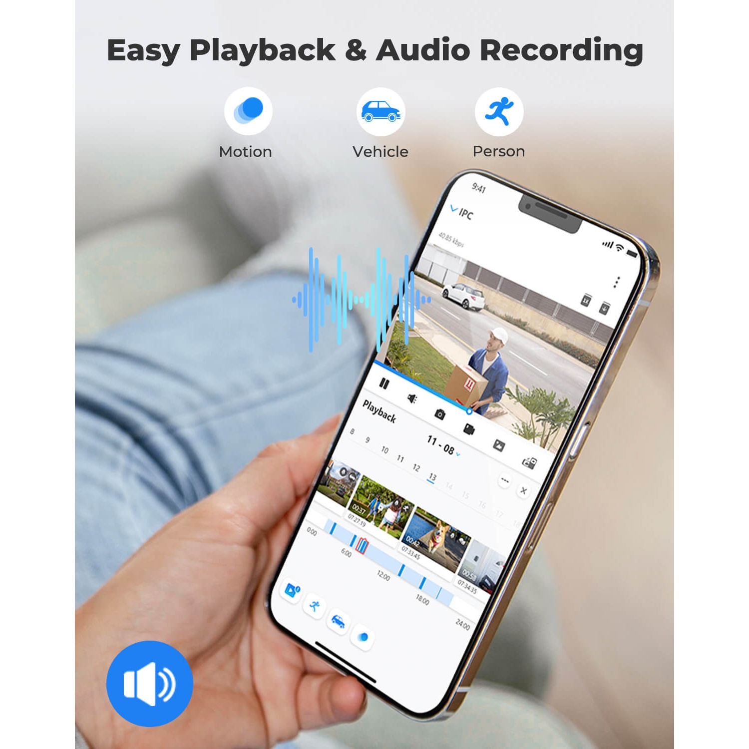 Reolink 5MP HD Wireless WiFi Smart Security Camera, 2.4/5 GHz WiFi, Person/Vehicle Detection, Audio Recording, 100ft Night Vision